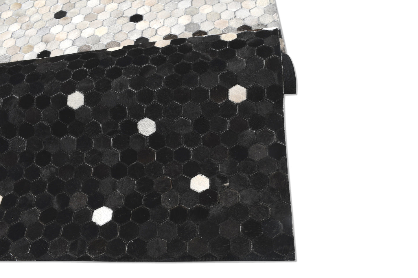 Monochrome Gradient Handmade Leather Hide Rug