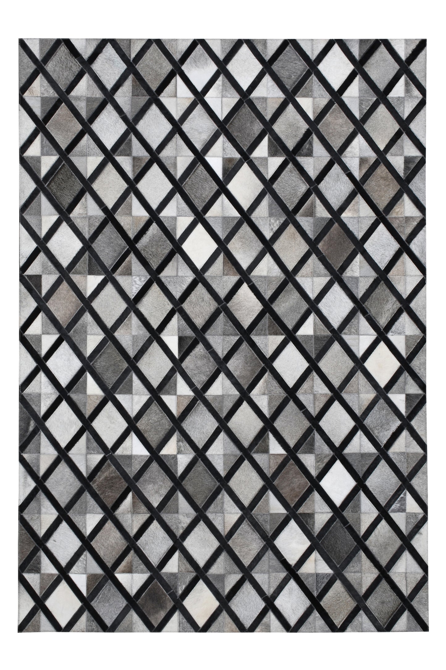 Geometric Eclipse Handmade Leather Hide Area Rug