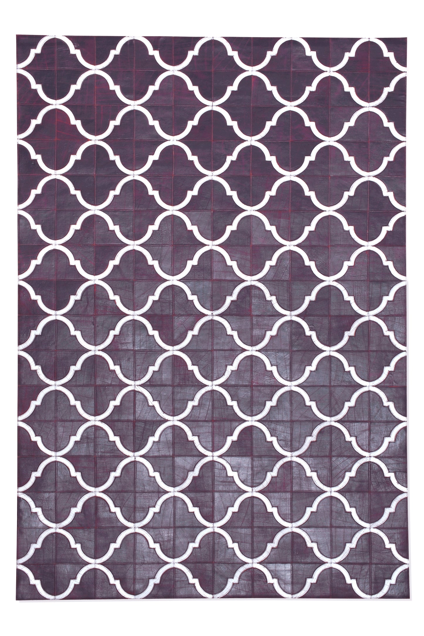 Royal Moroccan Handmade Leather Hide Area Rug 