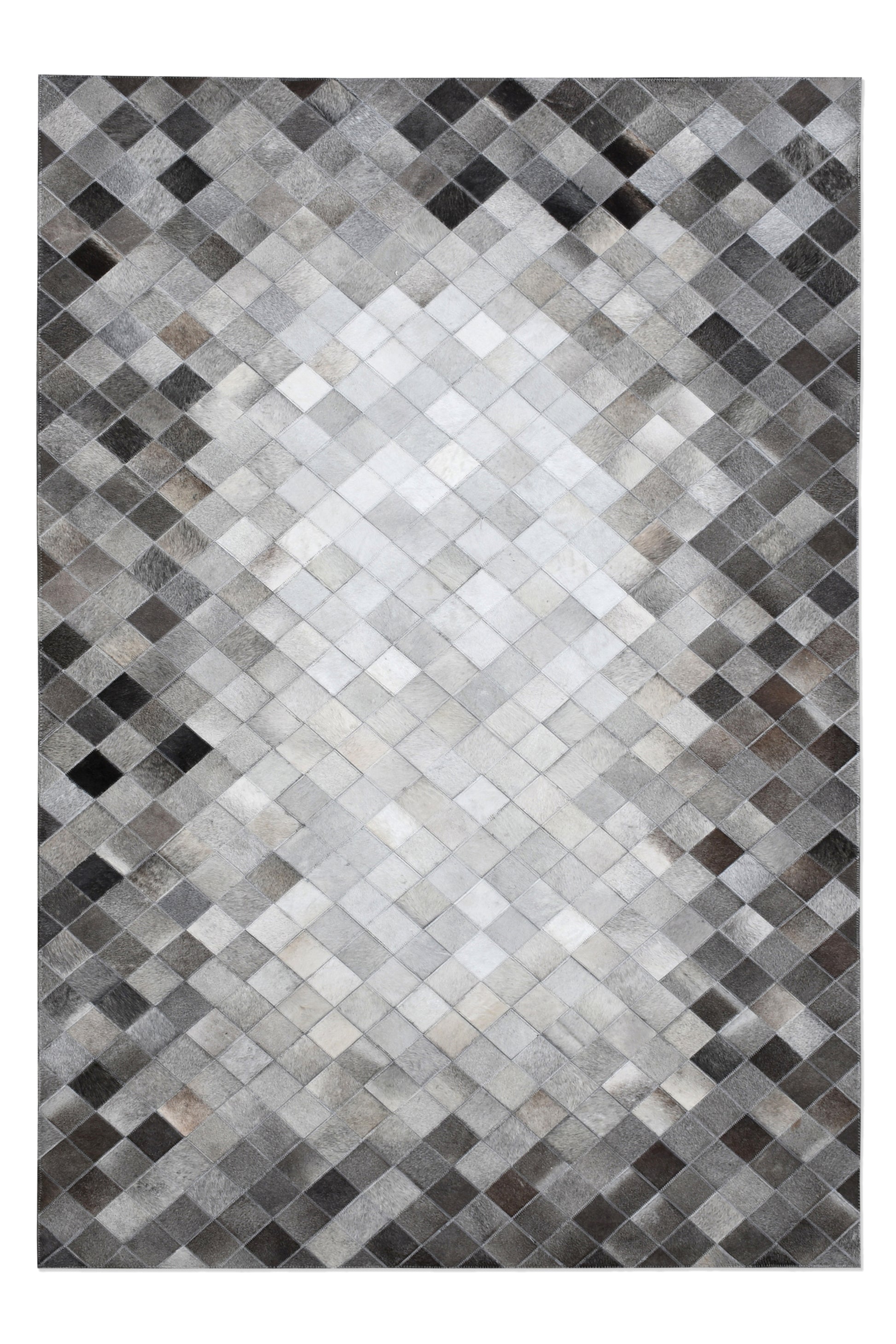 Monochrome Mosaic Handmade Leather Hide Area Rug