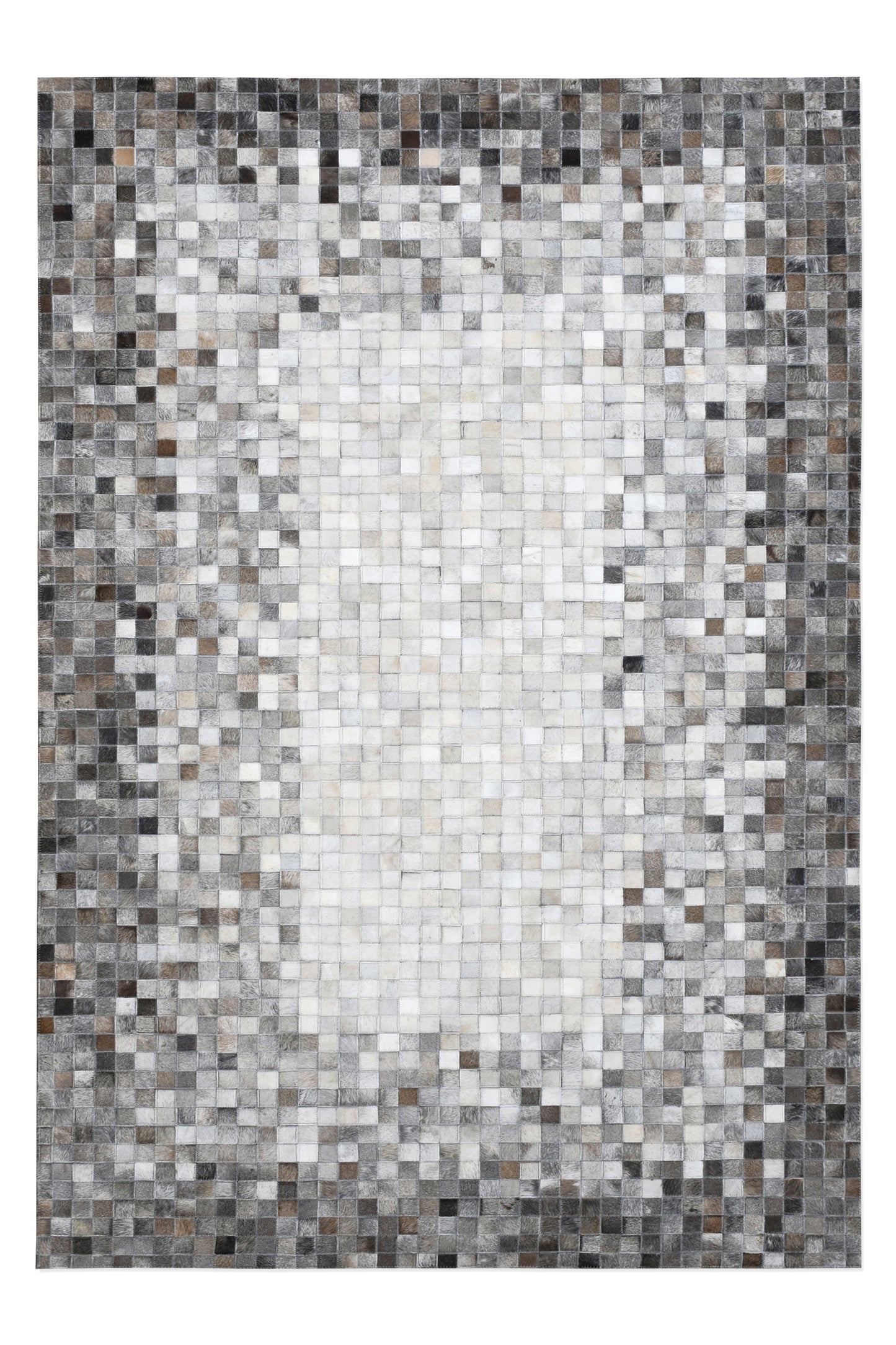 Pixel Fade Handmade Dyed Fur-On Leather Hide Area Rug