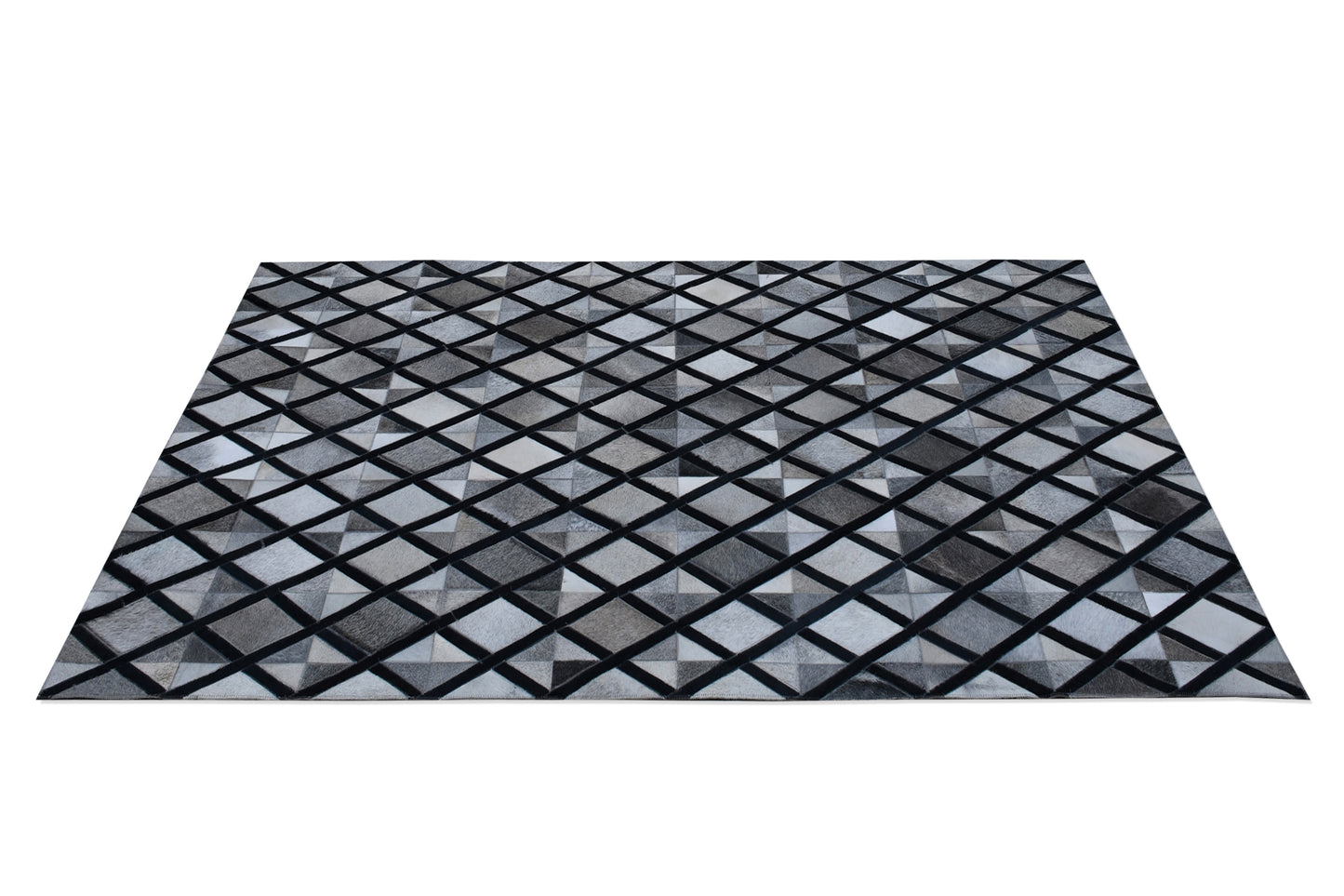 Geometric Eclipse Handmade Leather Hide Area Rug