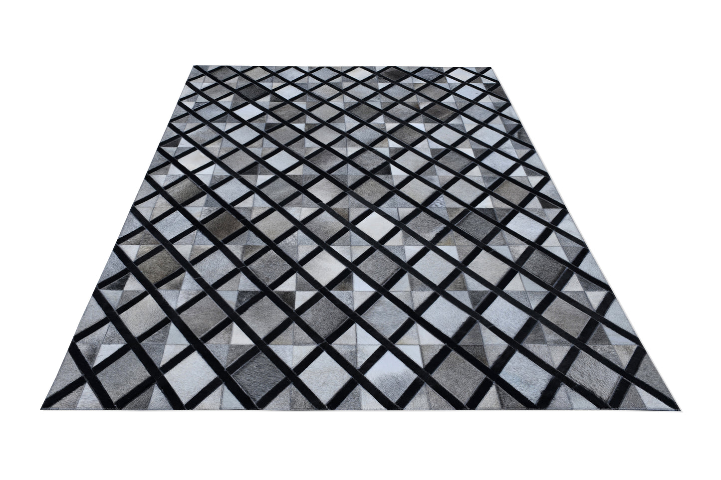 Geometric Eclipse Handmade Leather Hide Area Rug