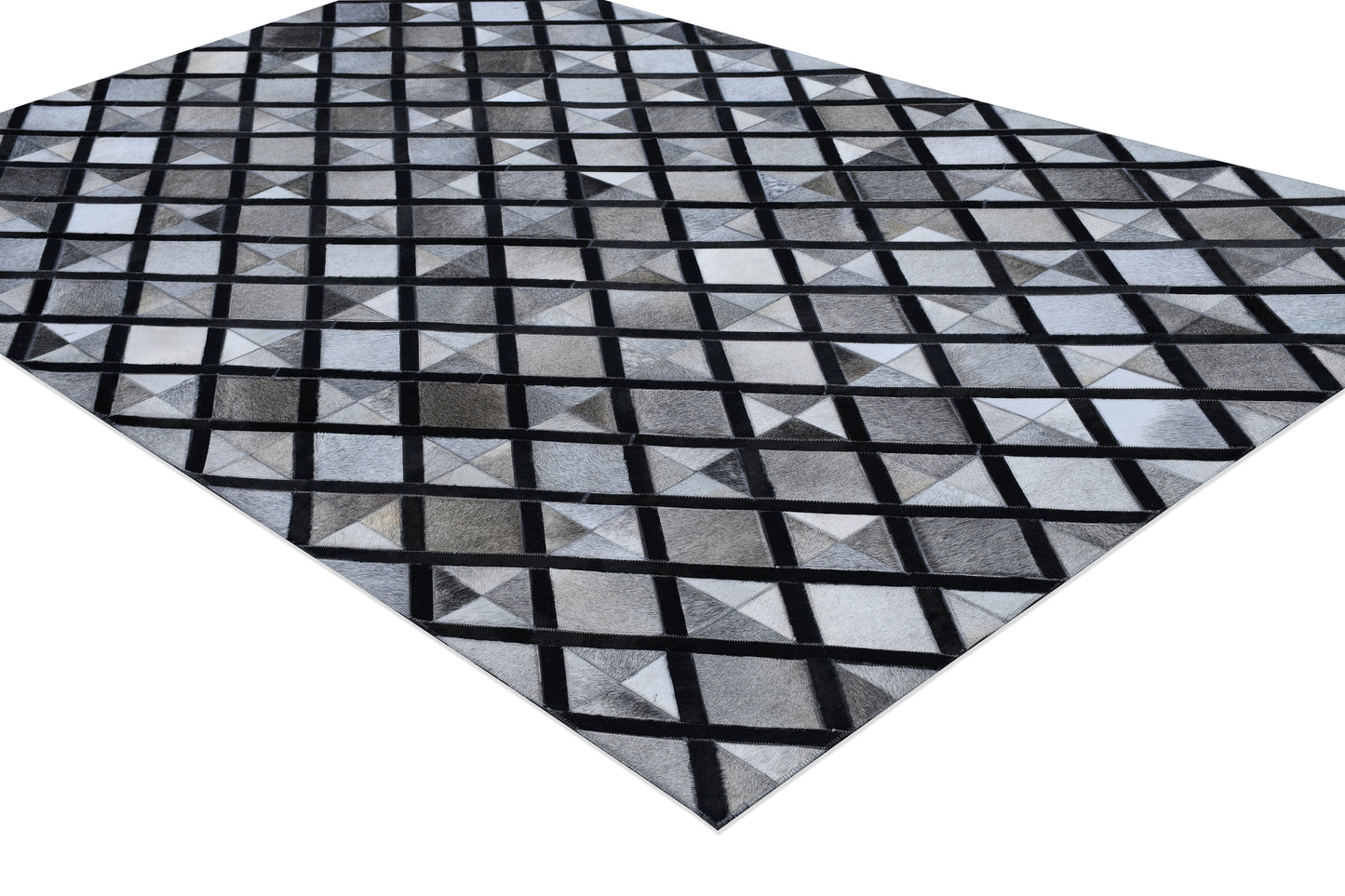 Geometric Eclipse Handmade Leather Hide Area Rug