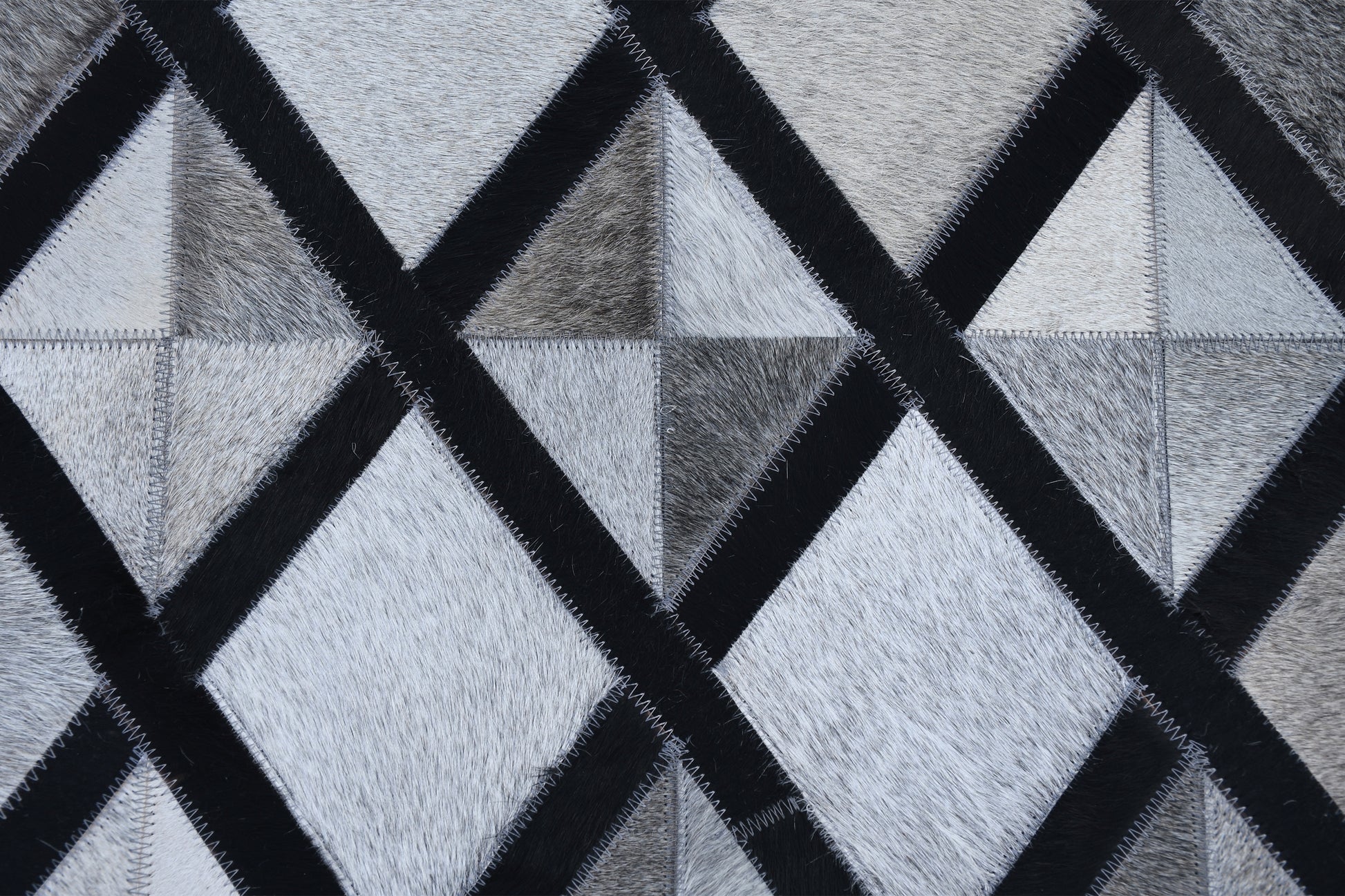 Geometric Eclipse Handmade Leather Hide Area Rug