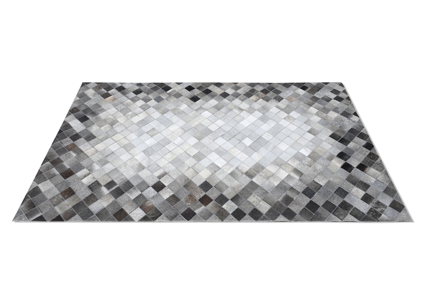 Monochrome Mosaic Handmade Leather Hide Area Rug