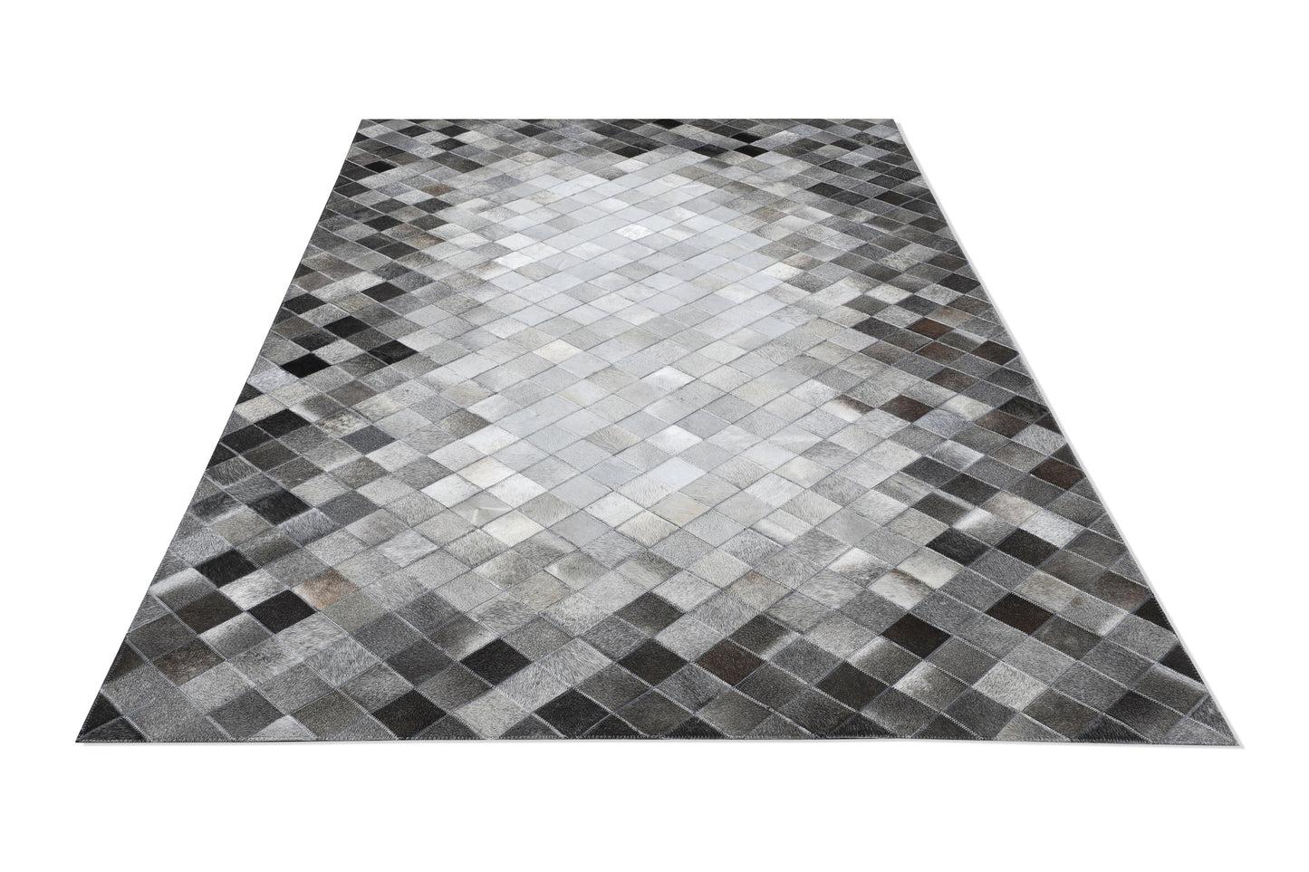 Monochrome Mosaic Handmade Leather Hide Area Rug