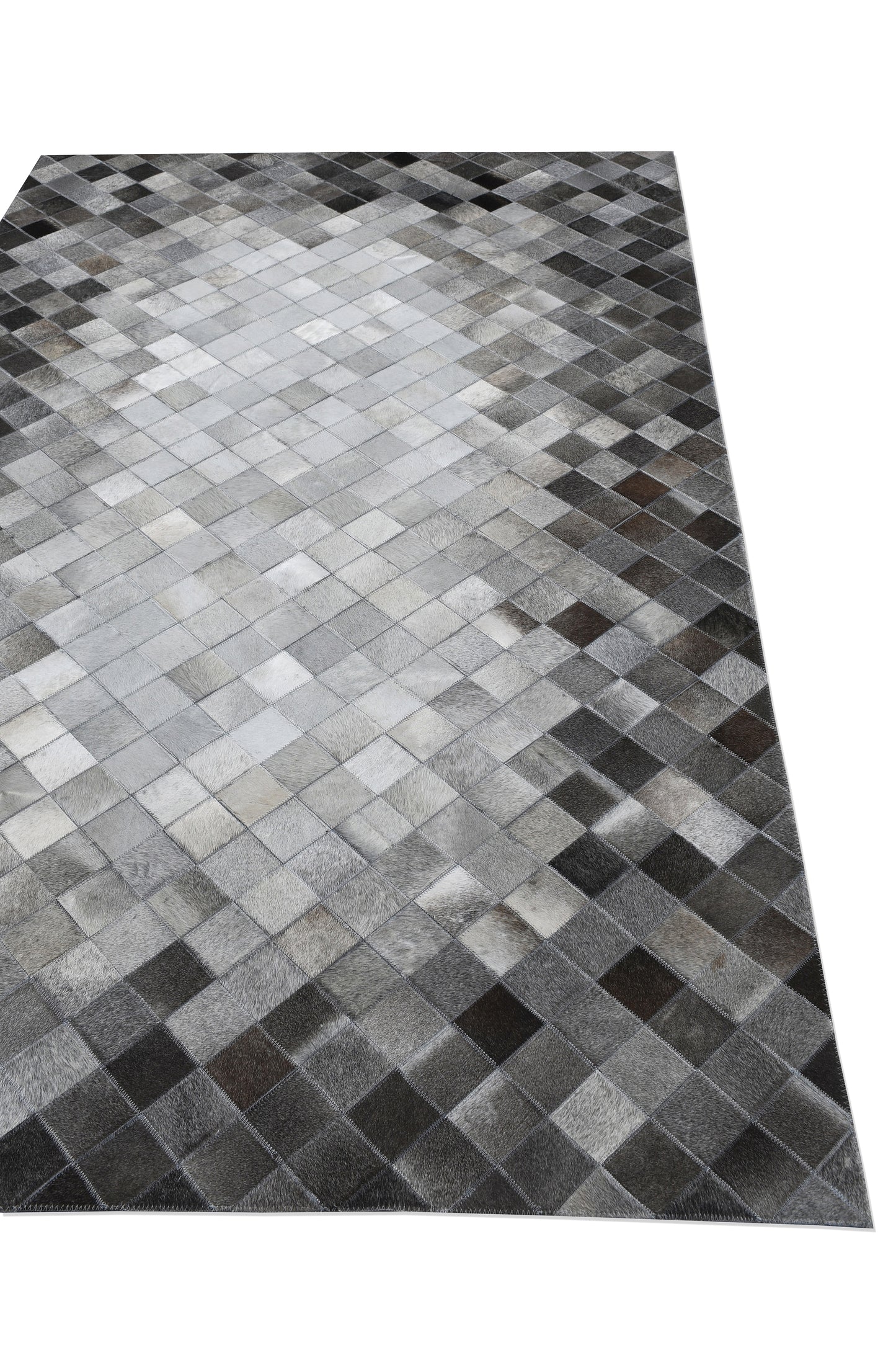 Monochrome Mosaic Handmade Leather Hide Area Rug