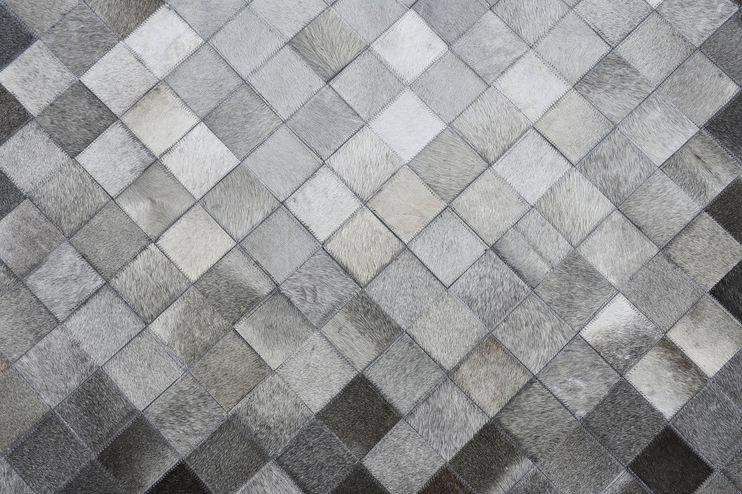 Monochrome Mosaic Handmade Leather Hide Area Rug