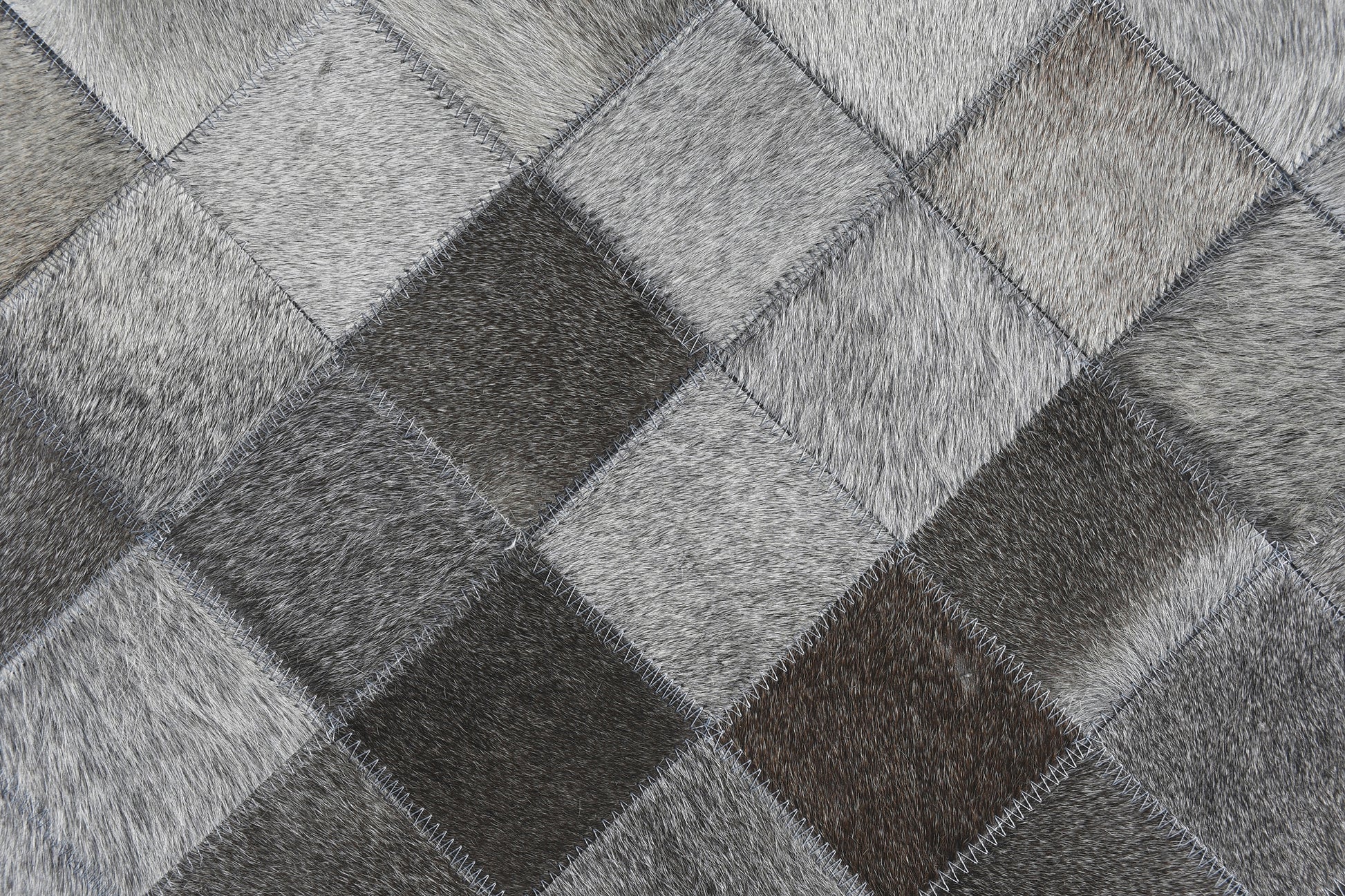 Monochrome Mosaic Handmade Leather Hide Area Rug