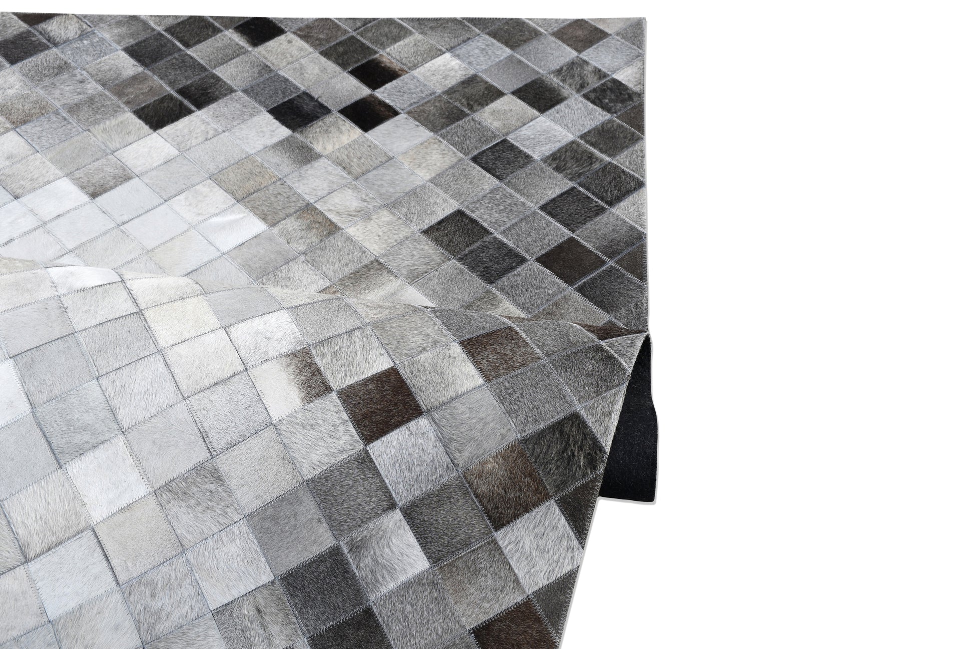 Monochrome Mosaic Handmade Leather Hide Area Rug