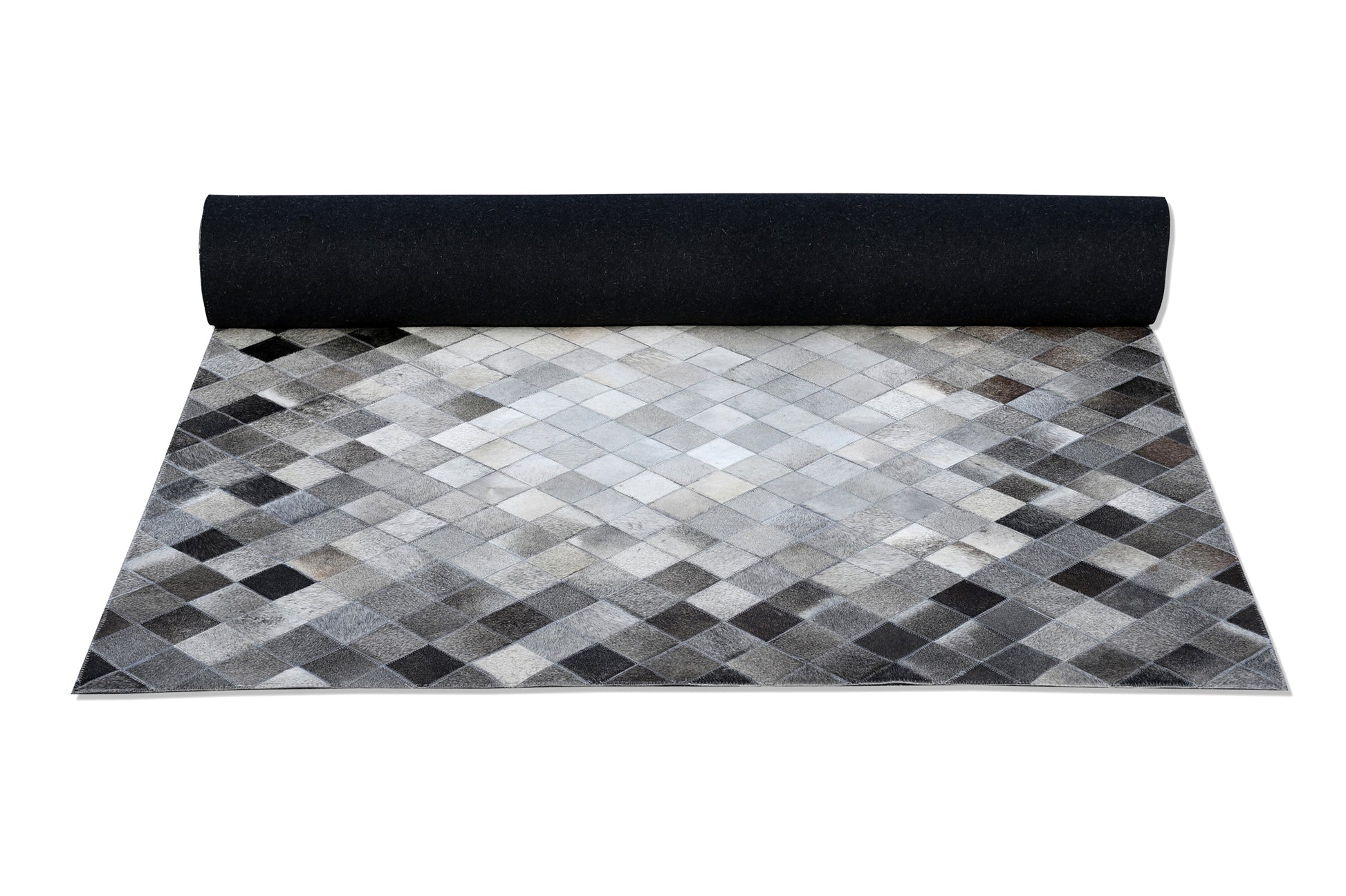 Monochrome Mosaic Handmade Leather Hide Area Rug