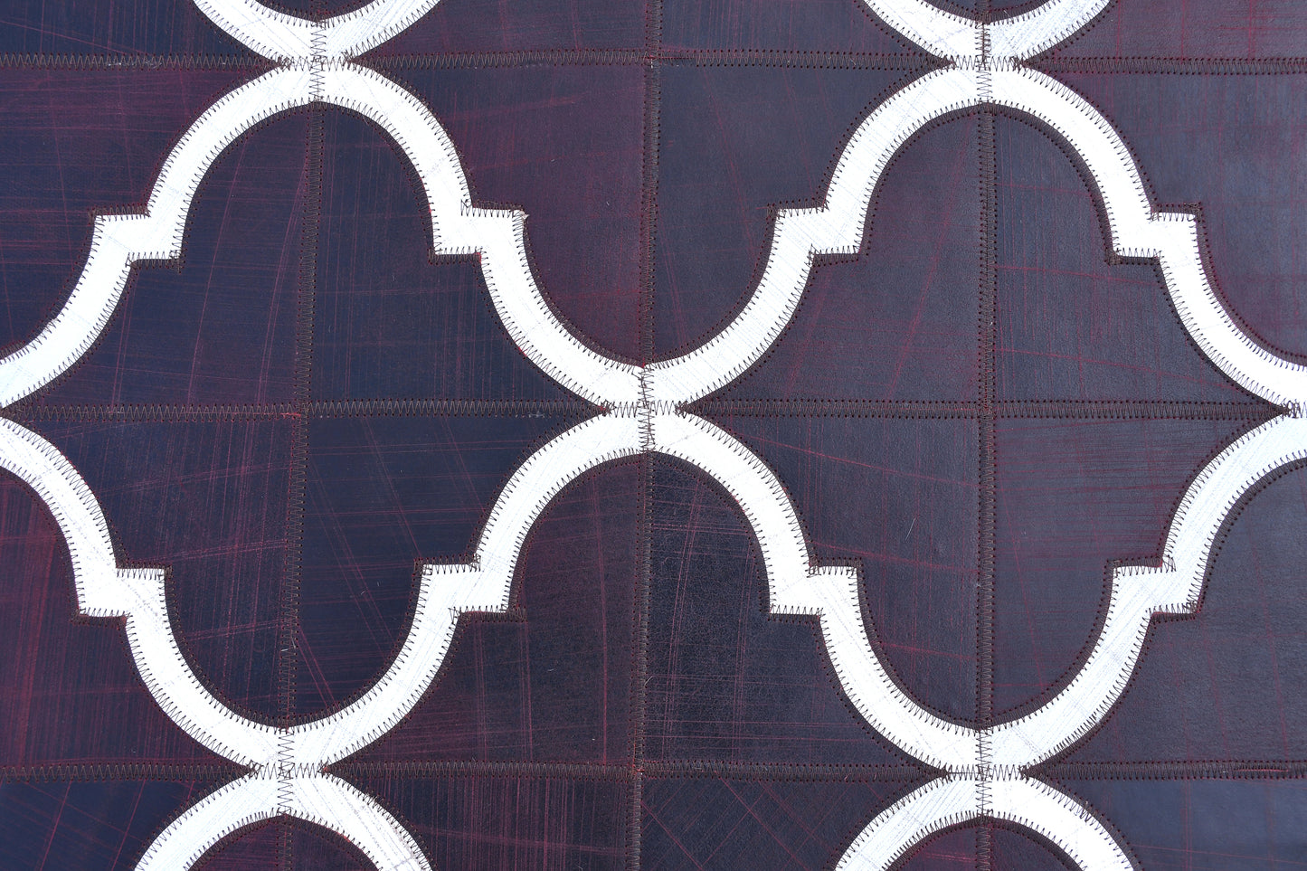 Royal Moroccan Handmade Leather Hide Area Rug 