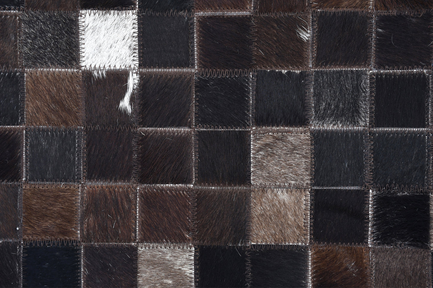 Gradient Pixels Handmade Dyed Fur-On Leather Hide Area Rug