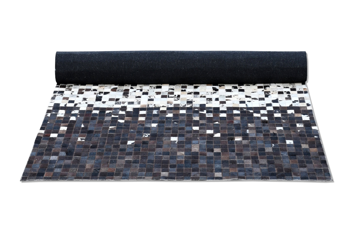 Gradient Pixels Handmade Dyed Fur-On Leather Hide Area Rug