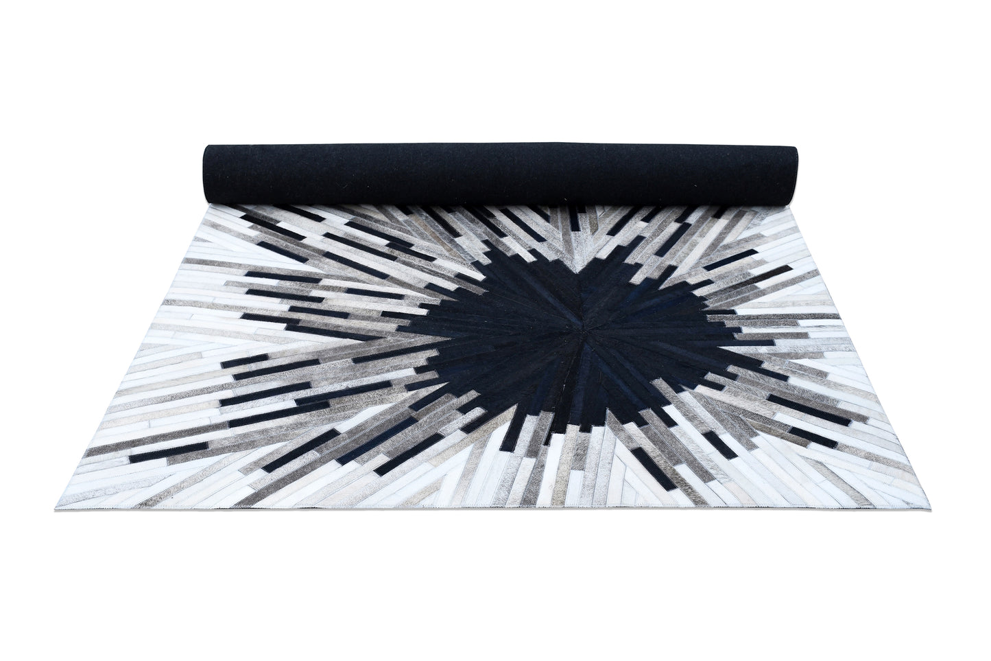 Metropolitan Starburst Handmade Leather Hide Rug