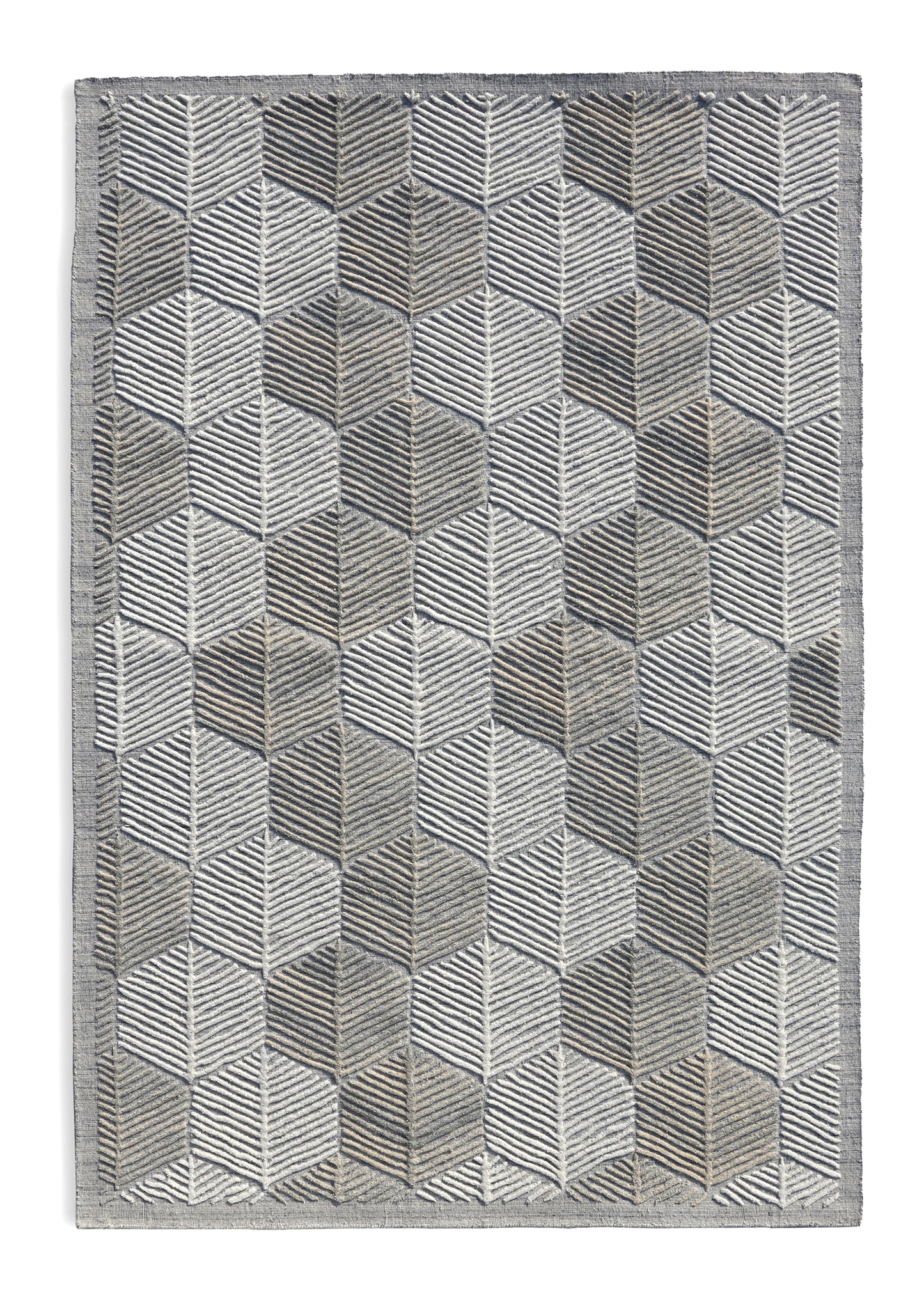 Linear Leaf Handmade Wool Accent Rug