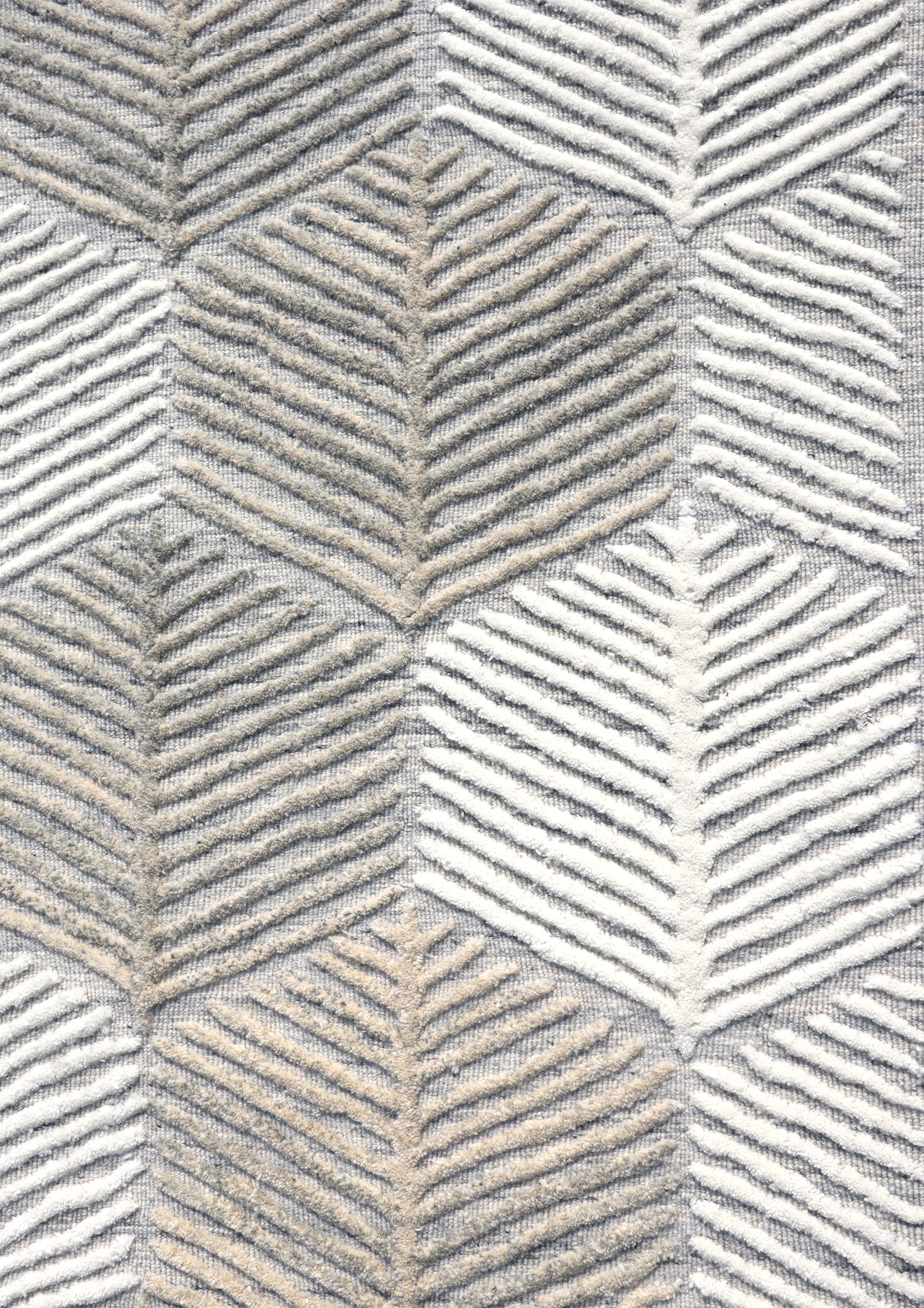 Linear Leaf Handmade Wool Accent Rug