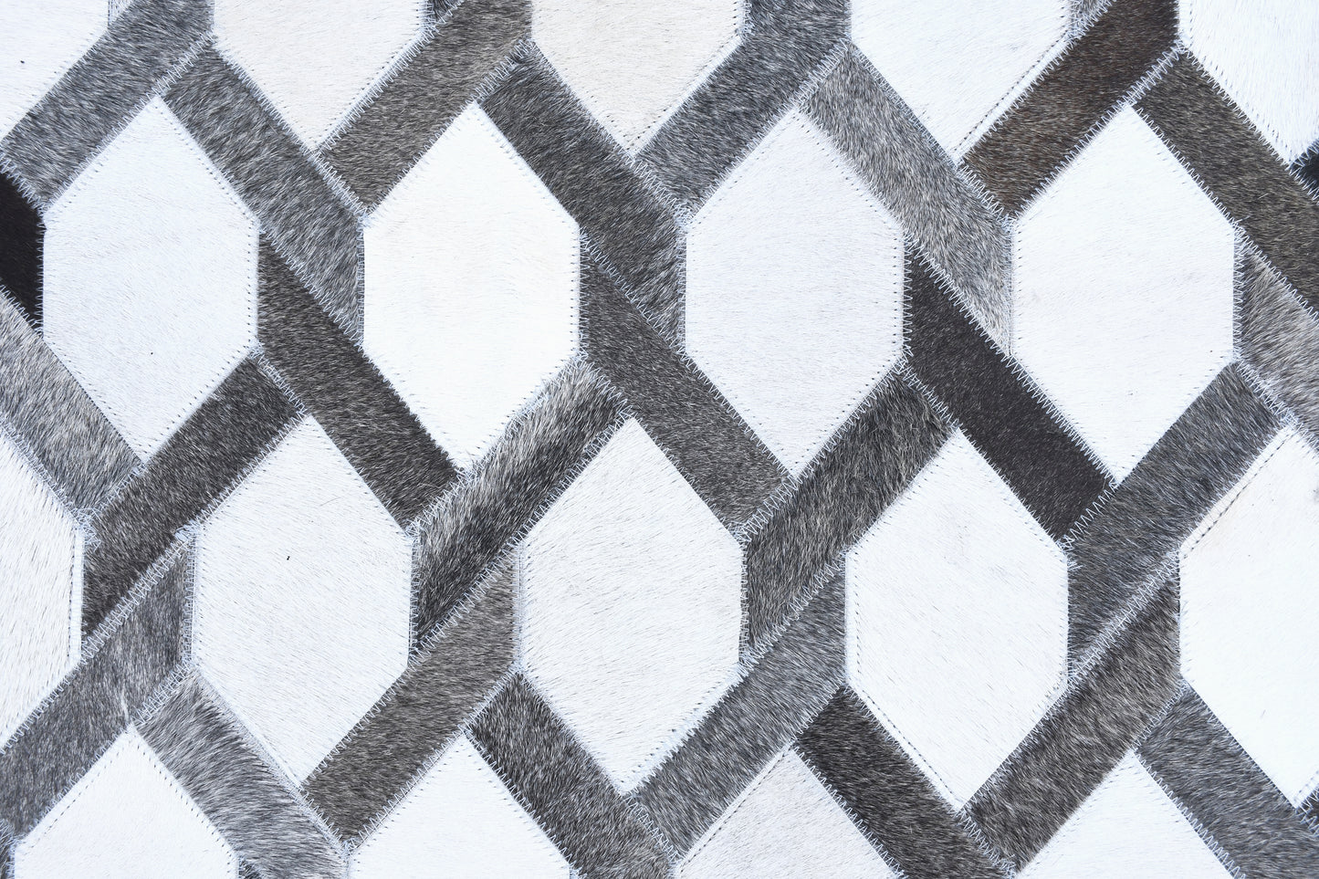 Hand-stitched leather rug