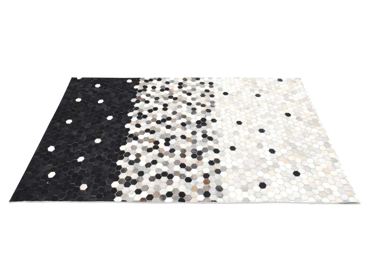 Monochrome Gradient Handmade Leather Hide Rug