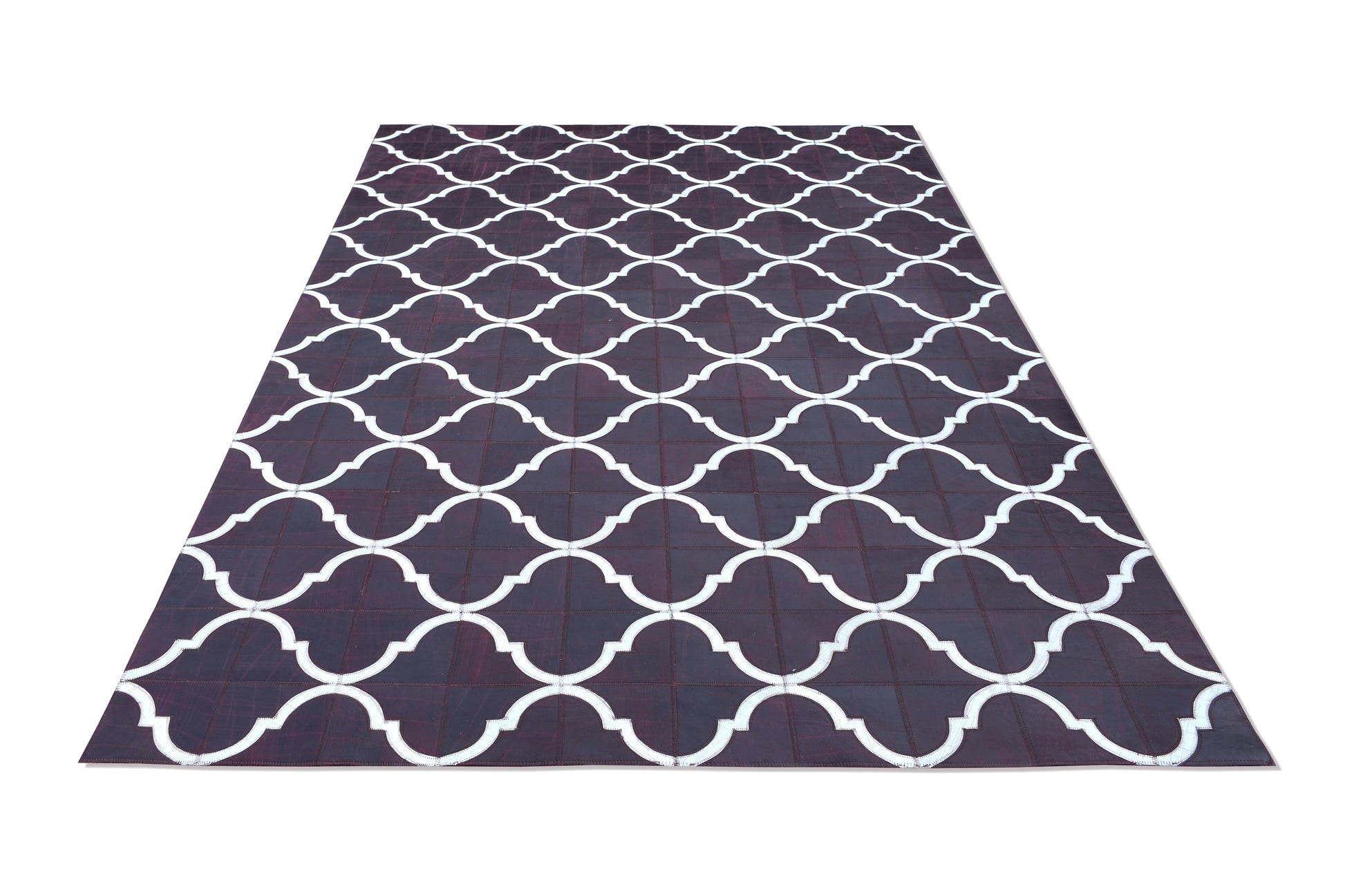 Royal Moroccan Handmade Leather Hide Area Rug