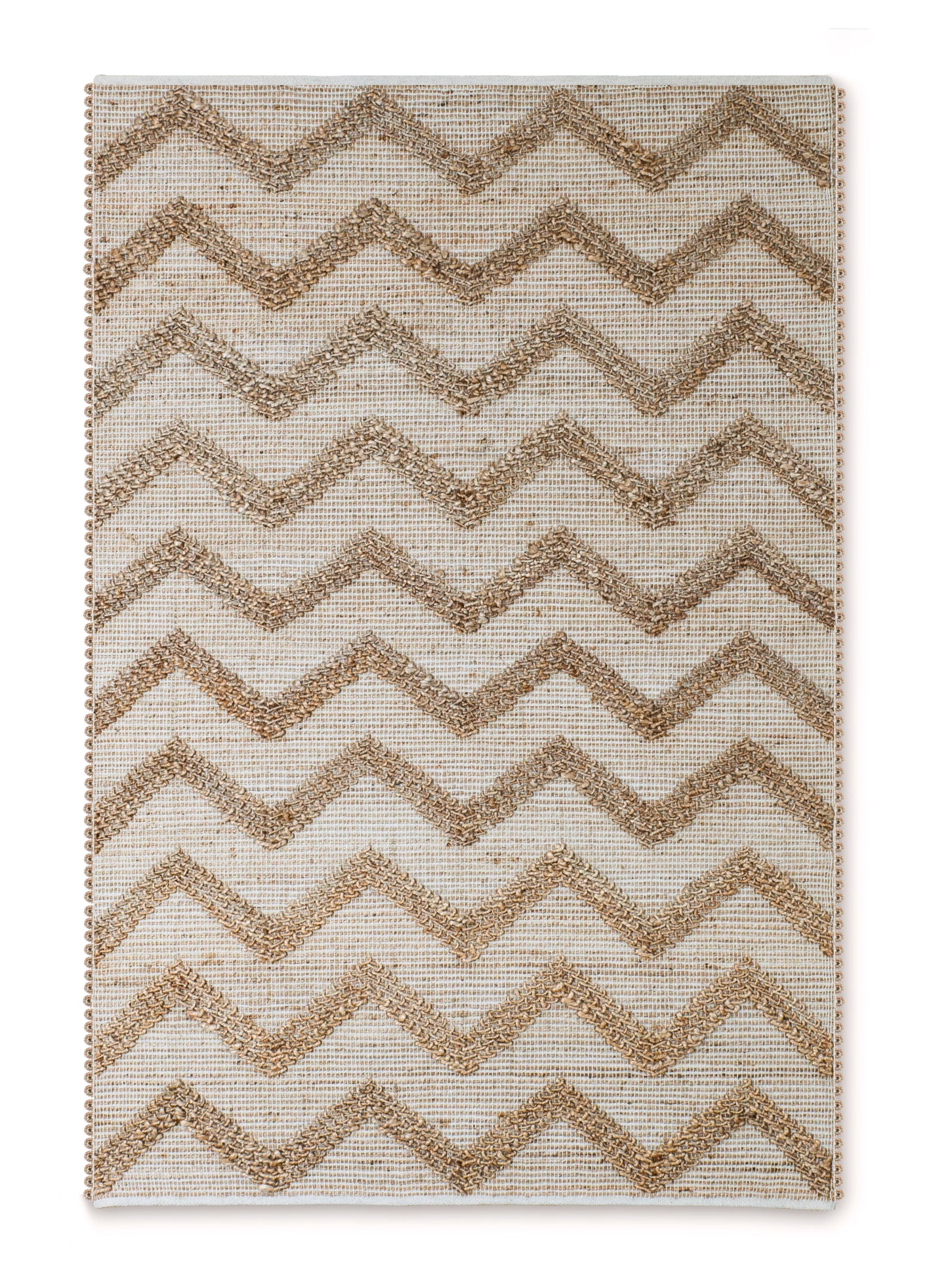 Chevron Elevation Handwoven Jute Accent Rug 