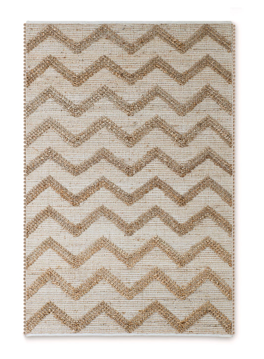 Chevron Elevation Handwoven Jute Accent Rug 