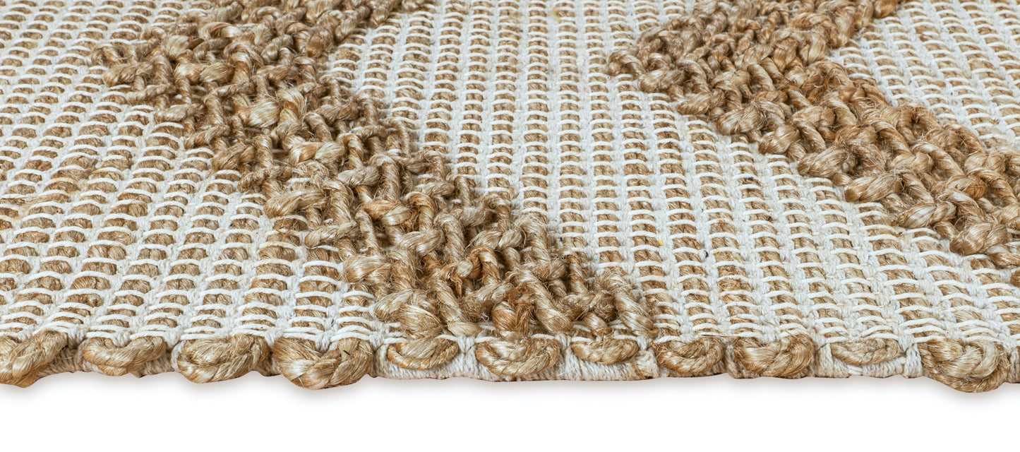 Chevron Elevation Handwoven Jute Accent Rug 