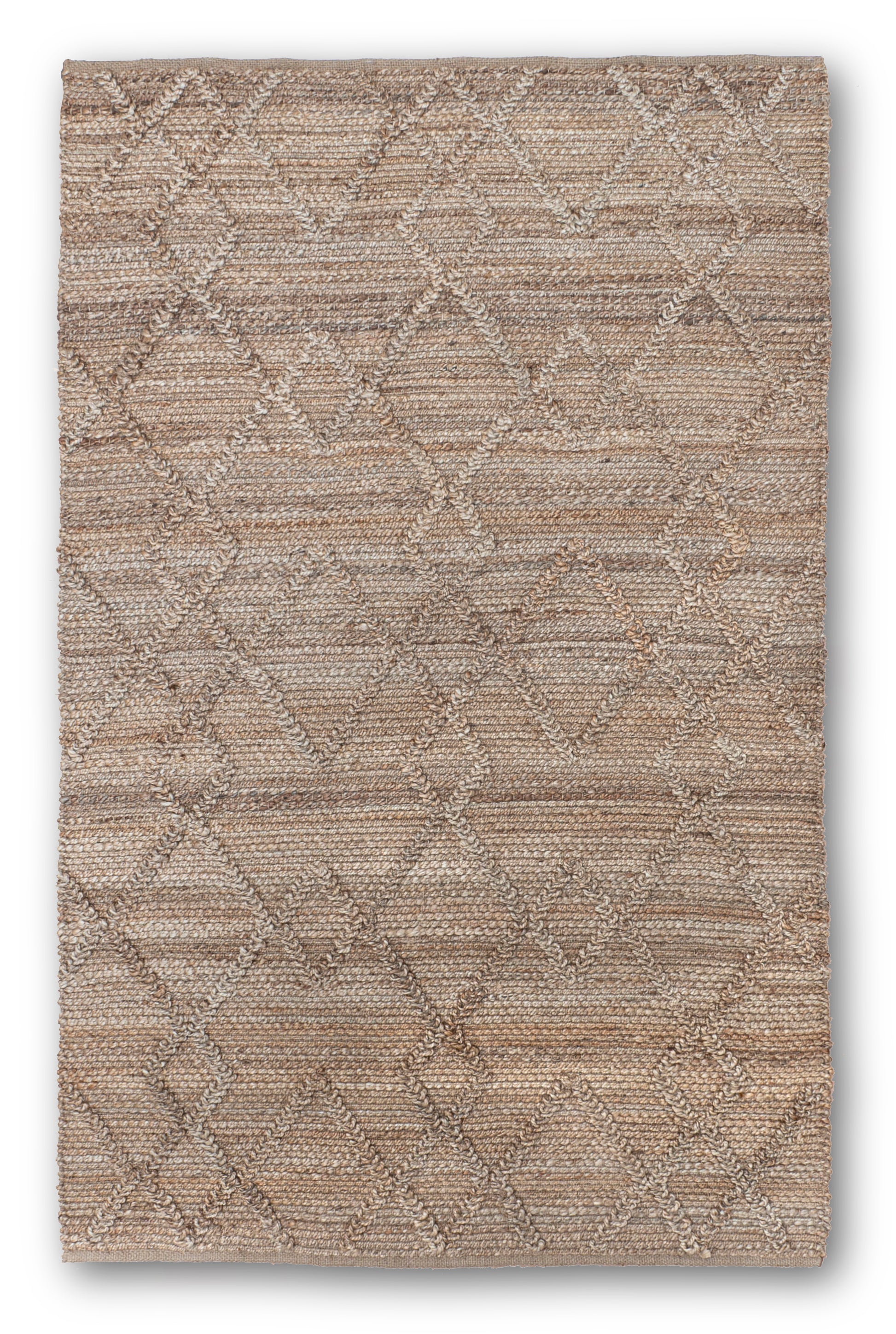 Textural Diamond Retreat Handwoven Jute Accent Rug 