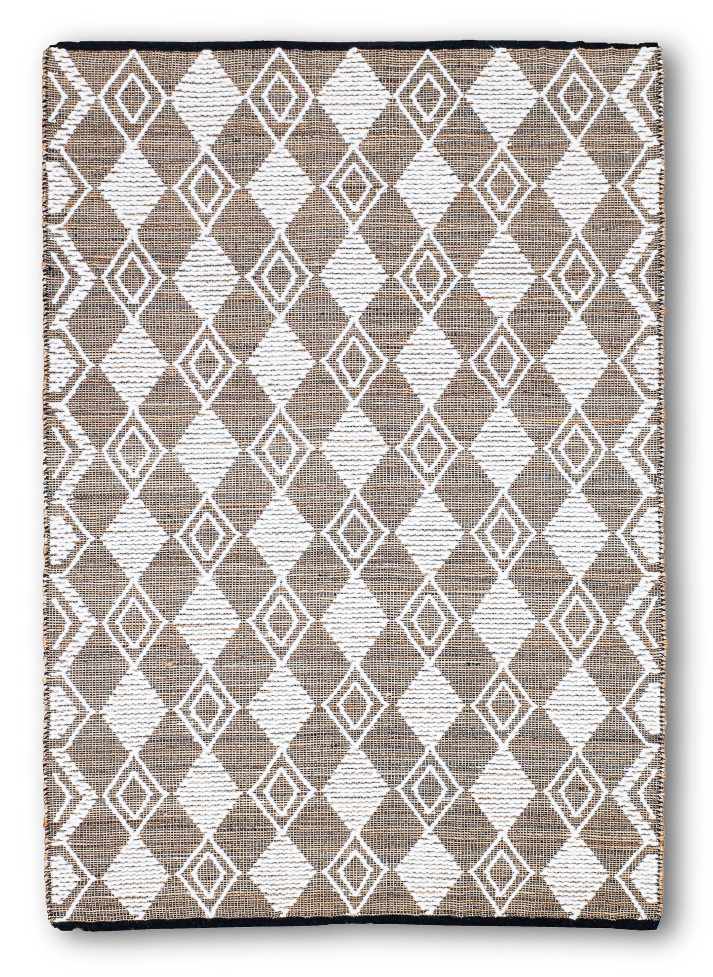 Harmonious Lattice Handwoven Jute Accent Rug