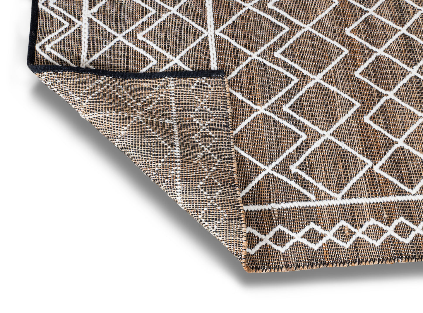 Geometric Essence Handwoven Jute Accent Rug 