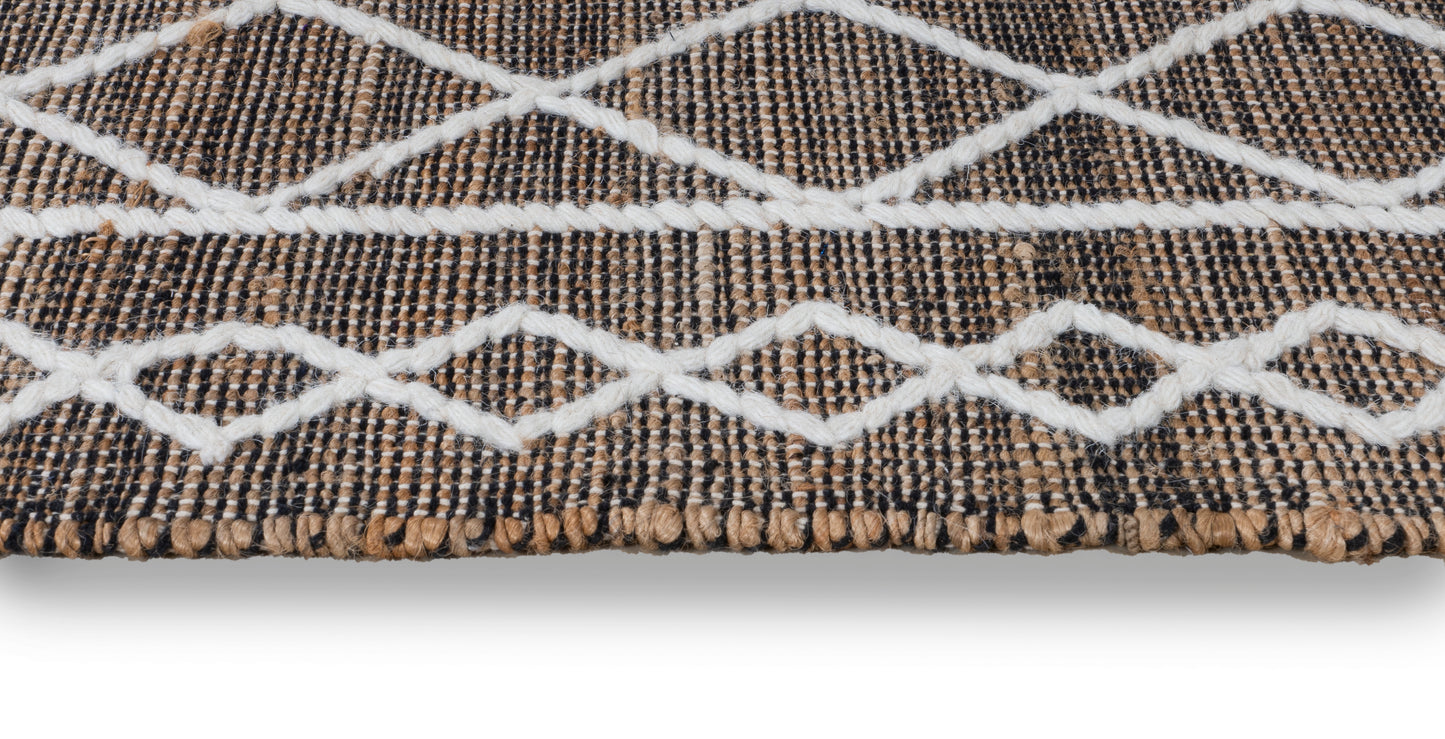 Geometric Essence Handwoven Jute Accent Rug 