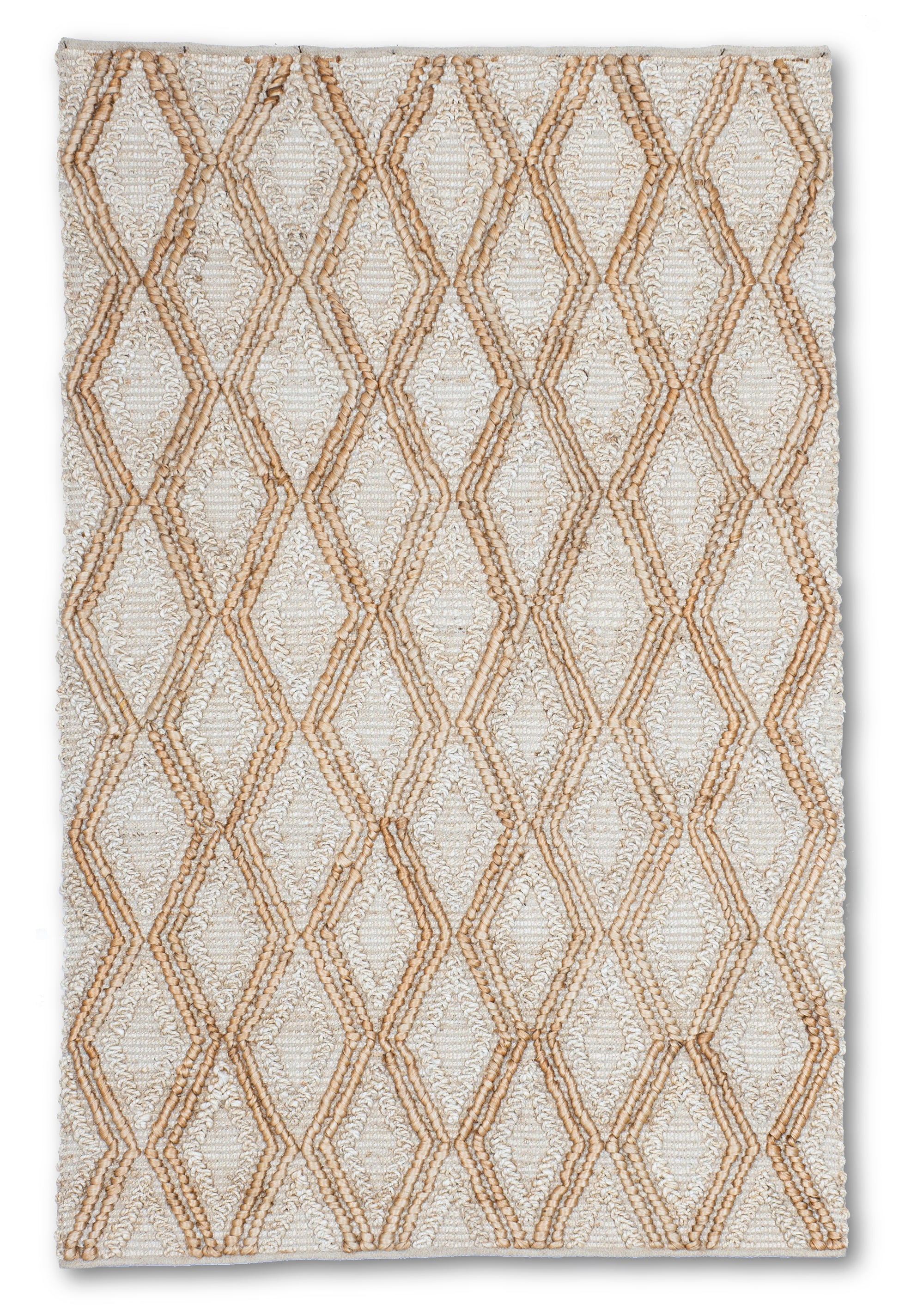 Cascading Diamonds Handwoven Jute Accent Rug