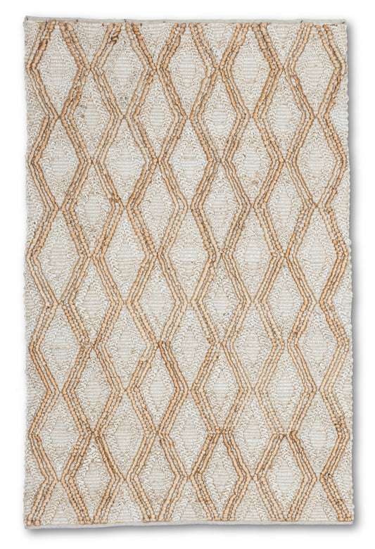 Cascading Diamonds Handwoven Jute Accent Rug