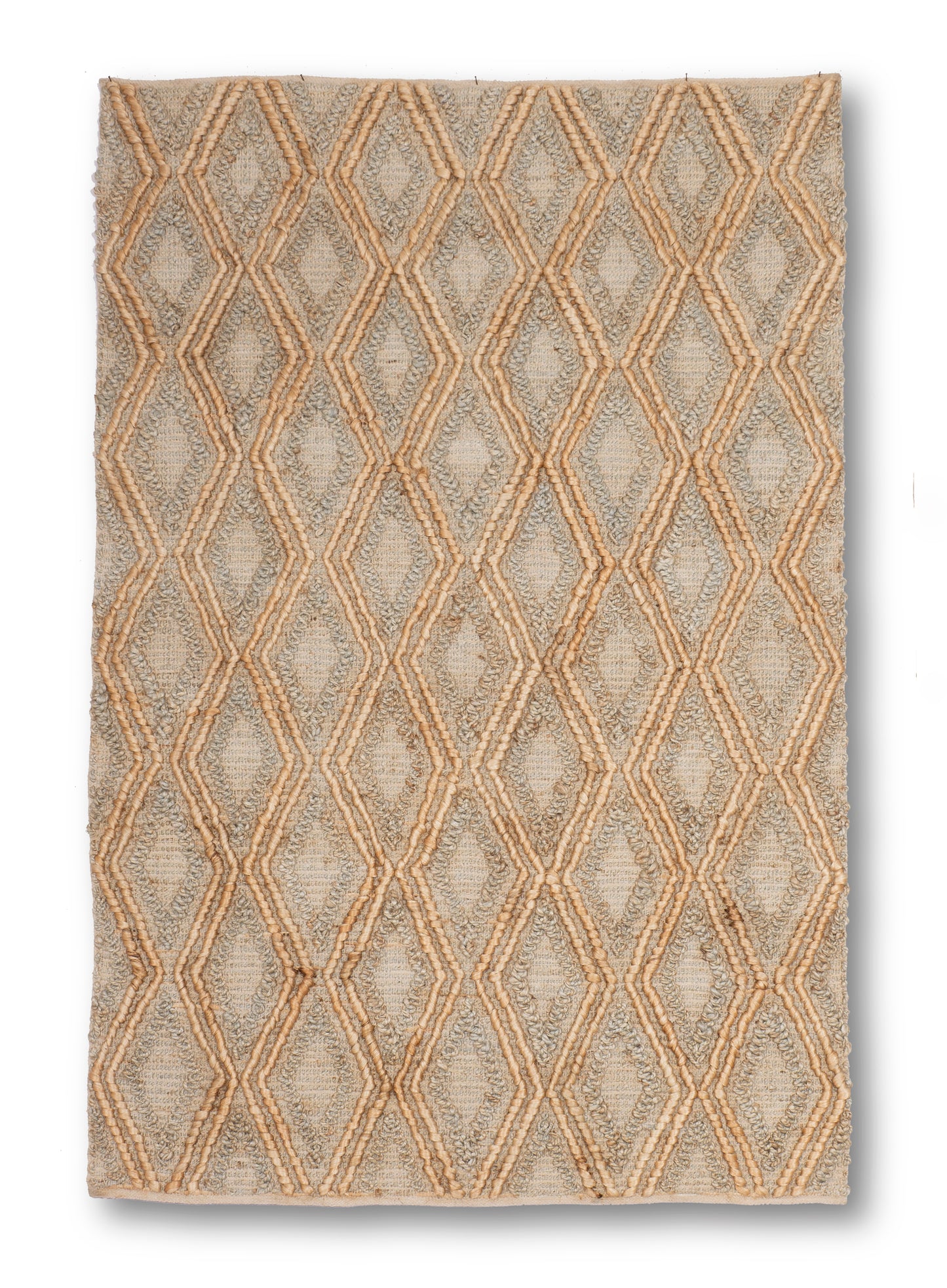 Diamond Elegance Handwoven Jute Accent Rug – Natural Harmony 