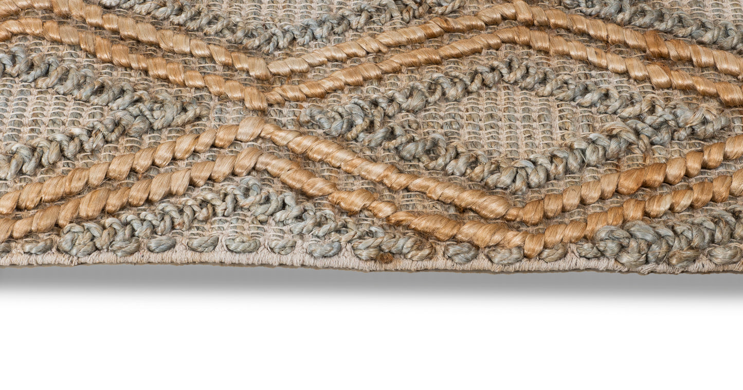 Diamond Elegance Handwoven Jute Accent Rug – Natural Harmony 