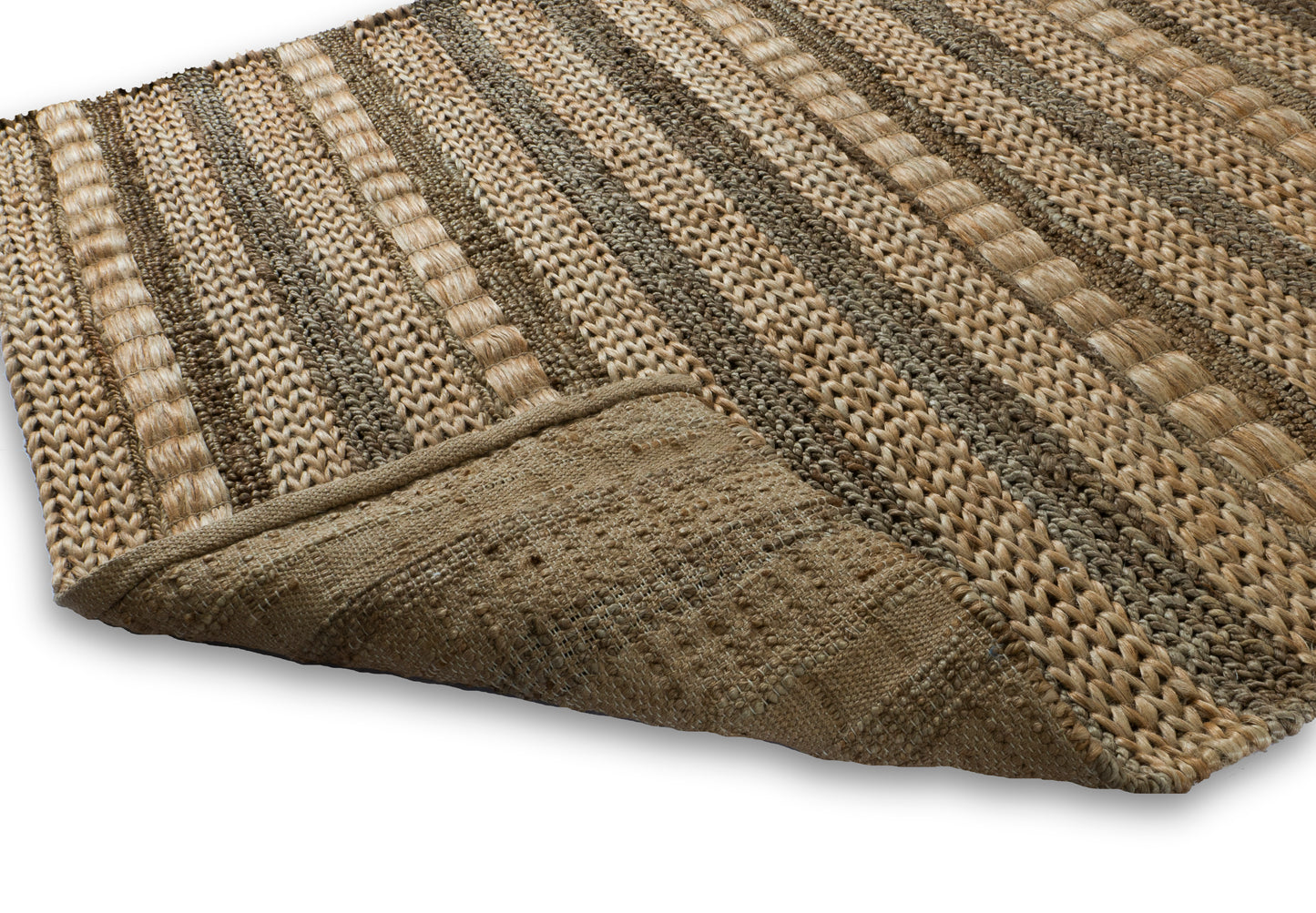 Chameleon Stripes Handwoven Jute Accent Rug – Ambient Hues