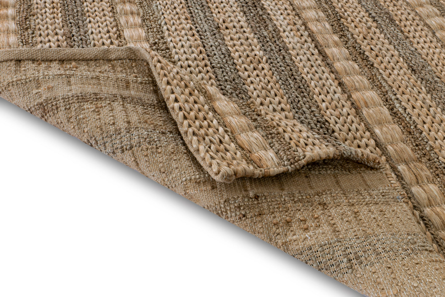 Chameleon Stripes Handwoven Jute Accent Rug – Ambient Hues