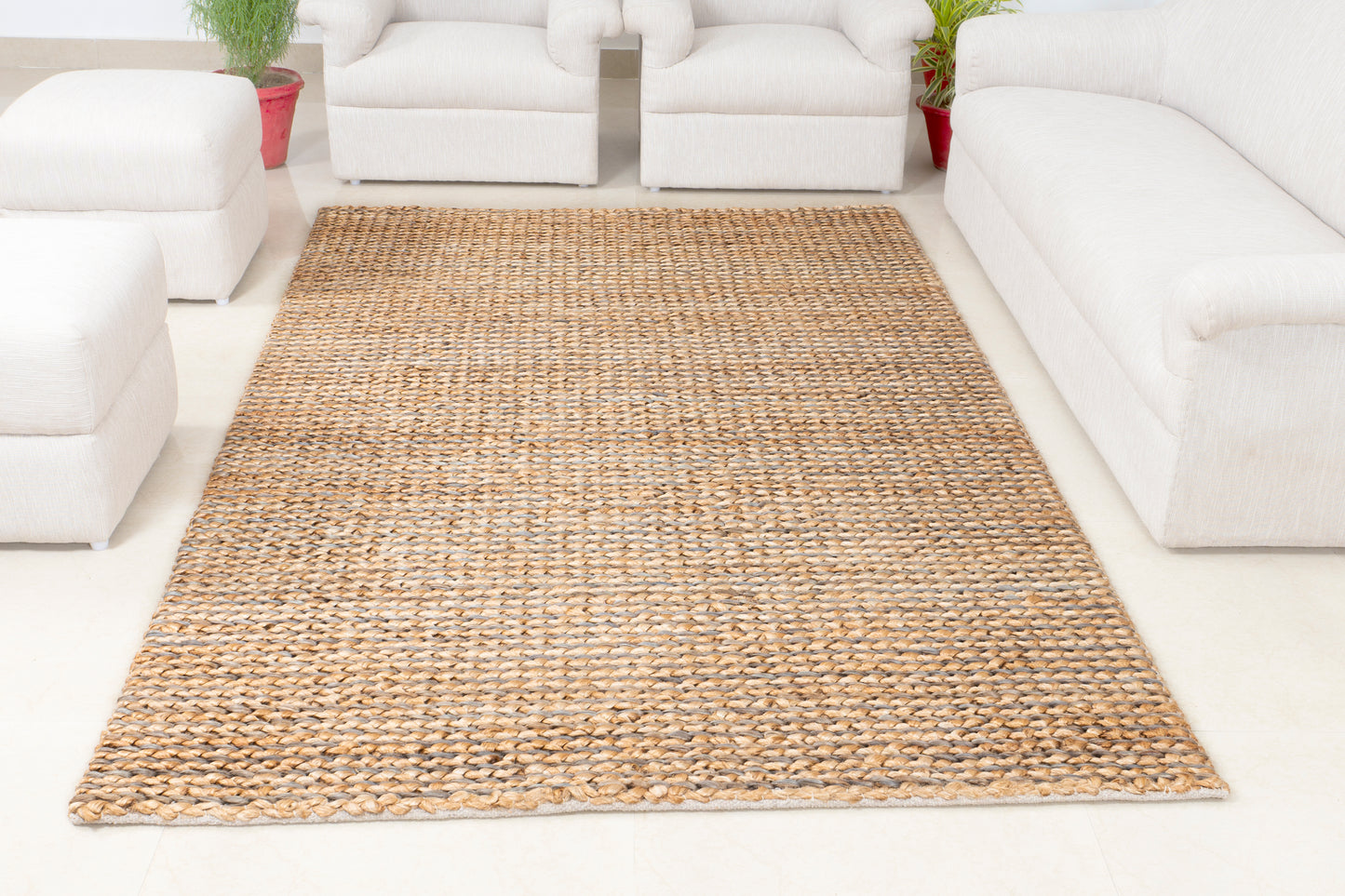 Honeycomb Weave Handwoven Jute Accent Rug – Lustrous Earth