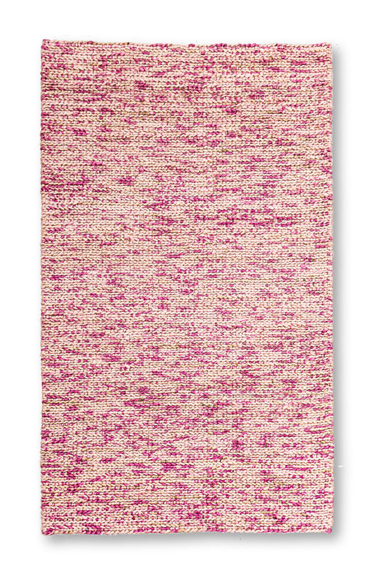 Rosy Weave Handwoven Jute Accent Rug – Petite Blush Harmony 