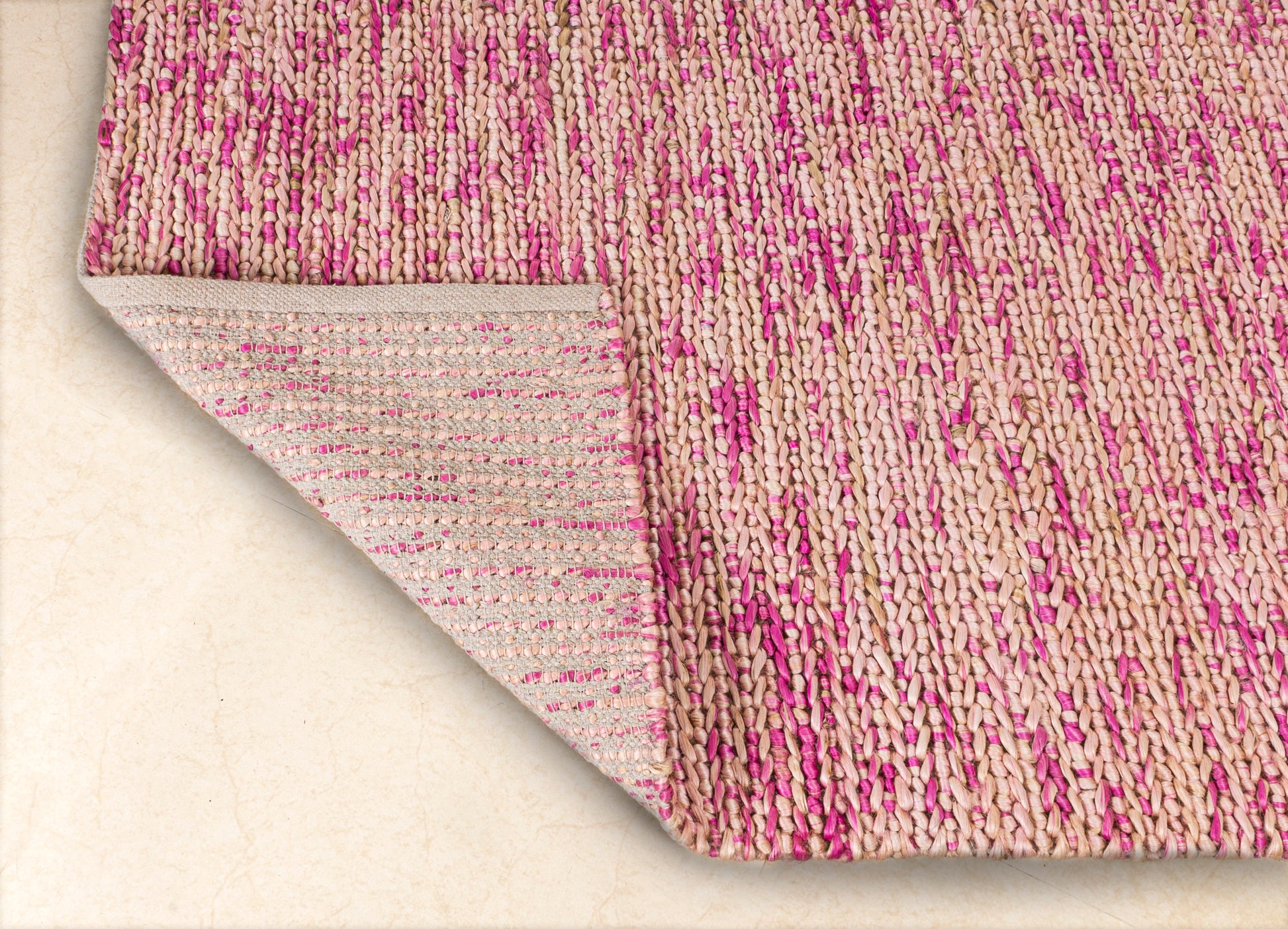 Rosy Weave Handwoven Jute Accent Rug – Petite Blush Harmony