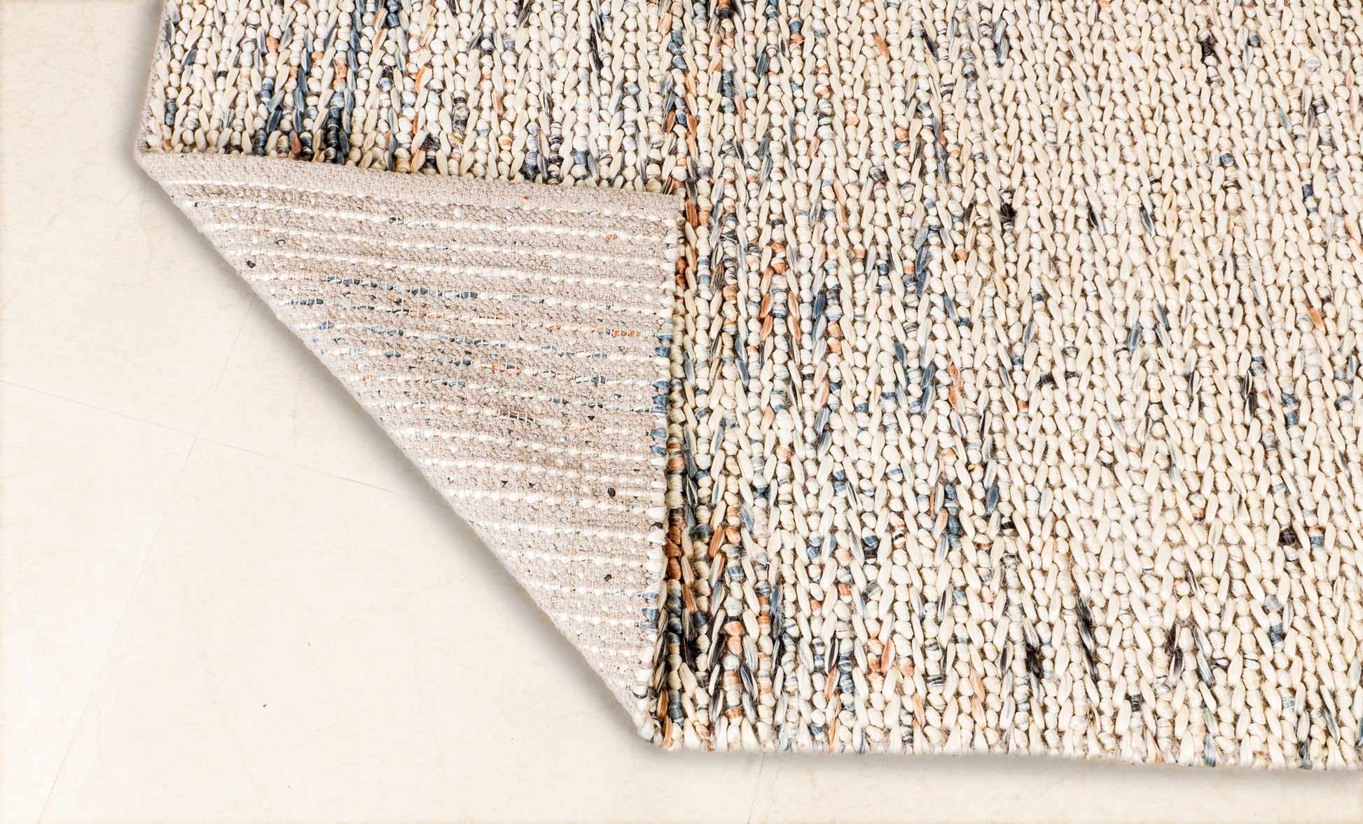 Speckled Haven Handwoven Jute Accent Rug – Miniature Natural Mosaic