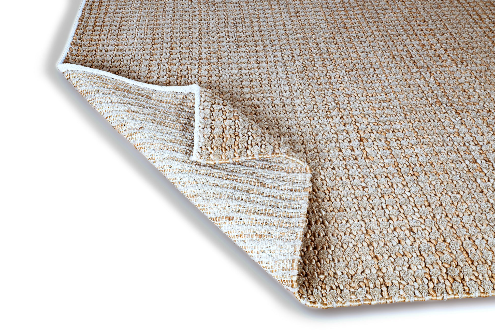 Serene Fusion Handwoven Jute & Wool Accent Rug – Petite Textural Harmony