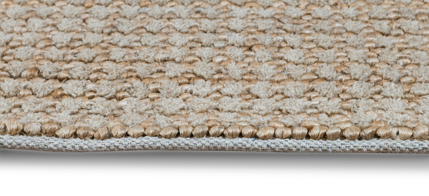 Serene Fusion Handwoven Jute & Wool Accent Rug – Petite Textural Harmony