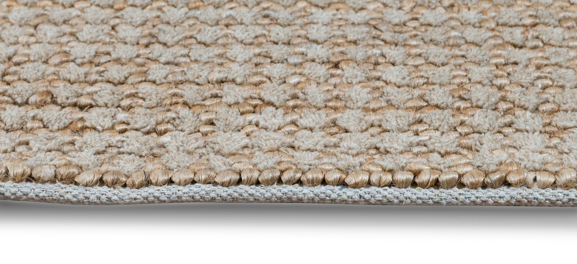 Serene Fusion Handwoven Jute & Wool Accent Rug – Petite Textural Harmony 