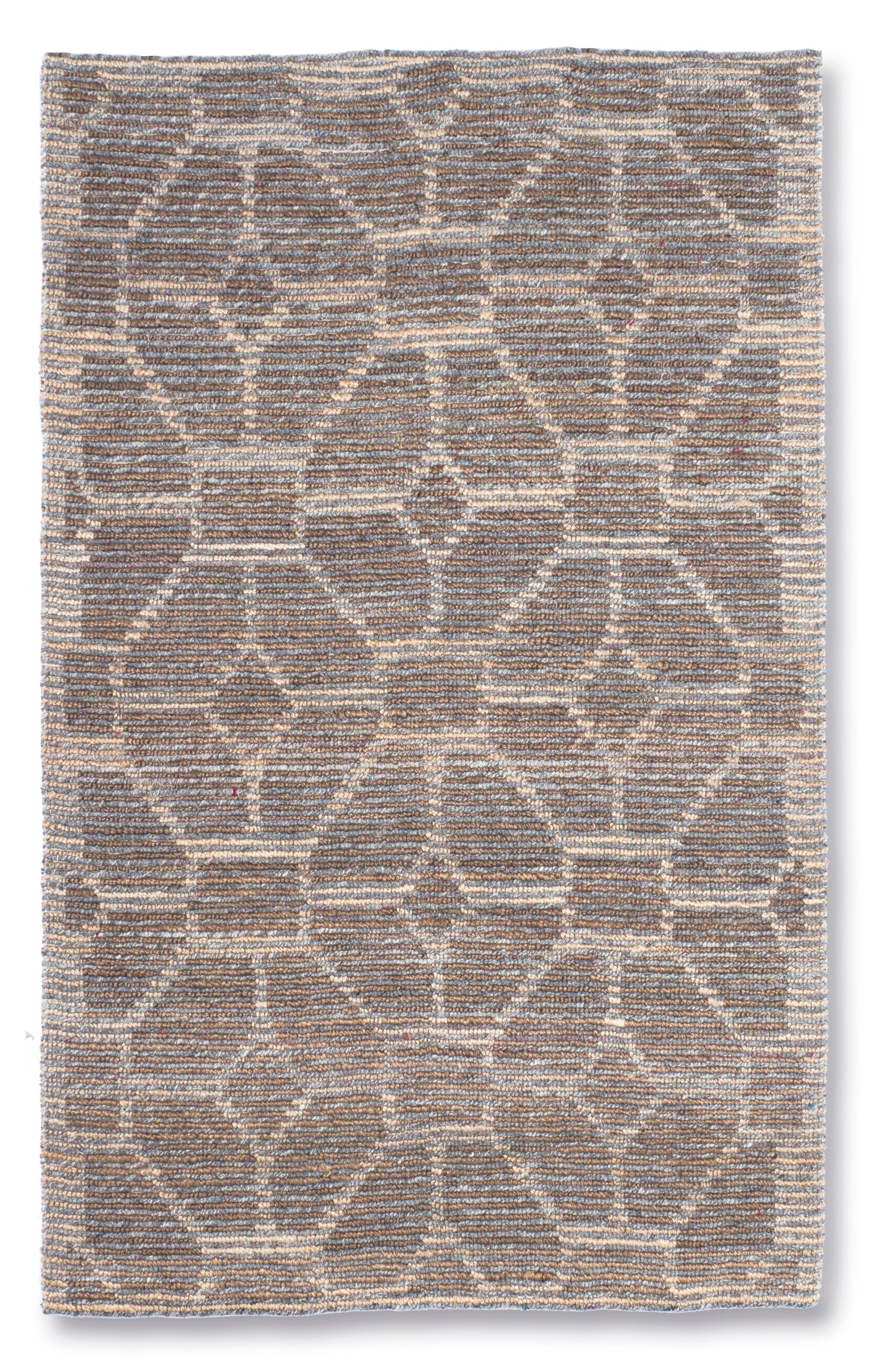 Elemental Lattice Handwoven Jute & Wool Accent Rug – Earthtoned Harmony