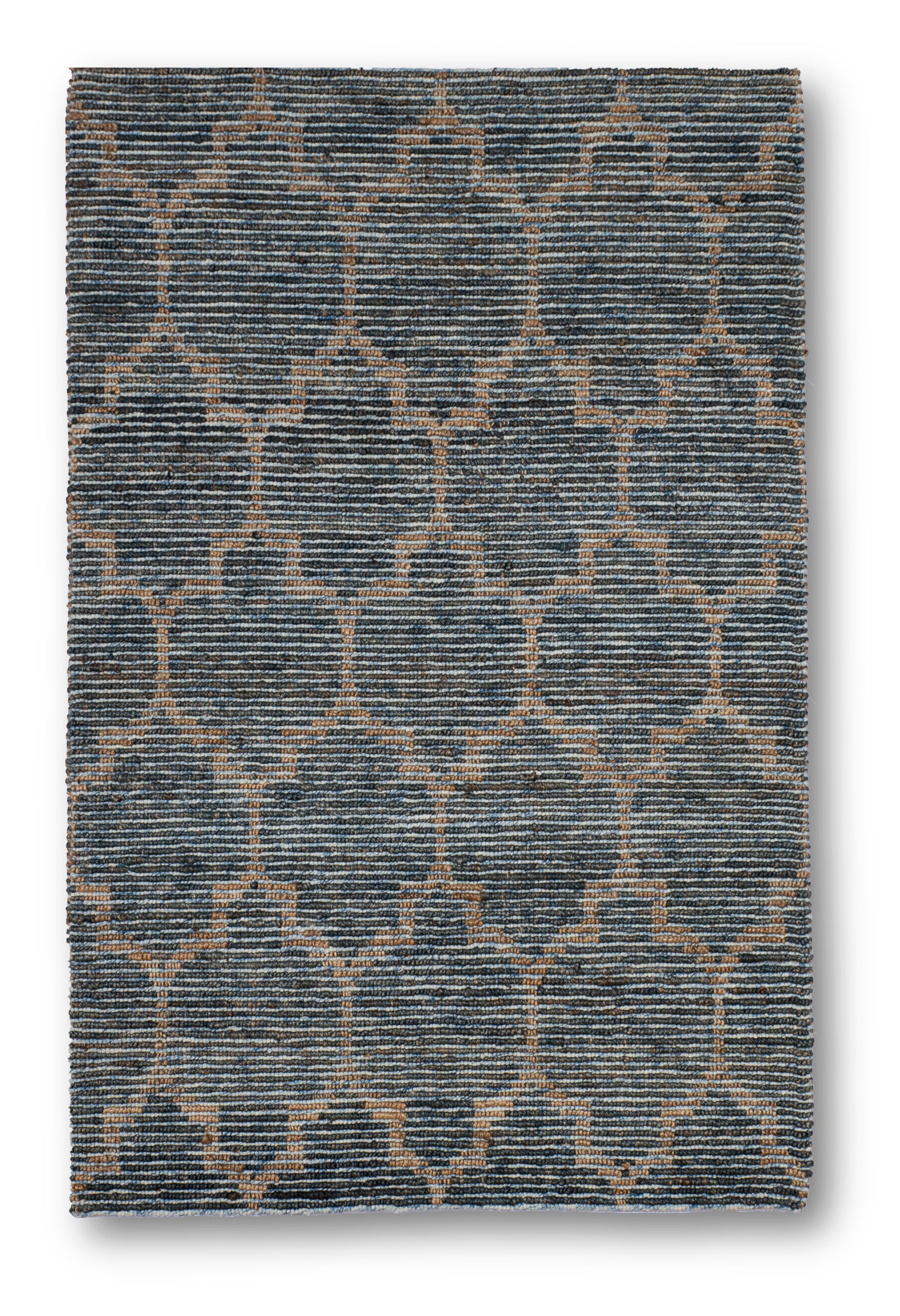 Marine Mosaic Handwoven Jute & Wool Accent Rug – Azure Interlace