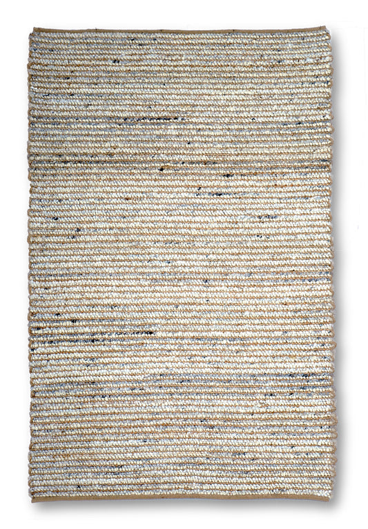 Artisanal Shoreline Striped Handwoven Jute & Wool Accent Rug – Serene Shores