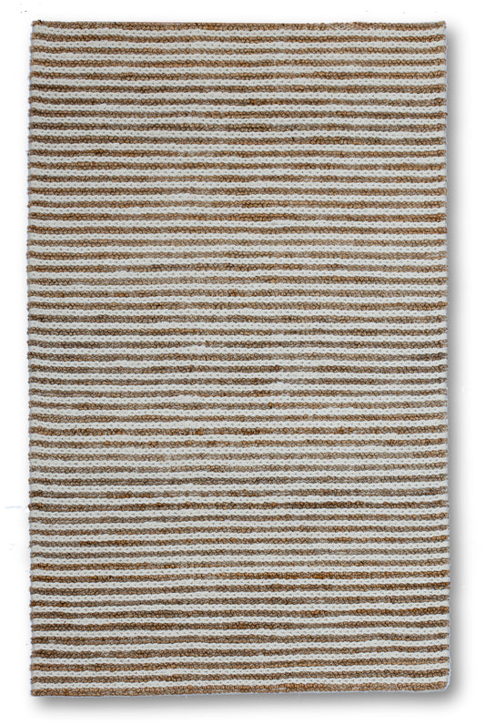 Coastal Harmony Striped Handwoven Wool & Jute Accent Rug