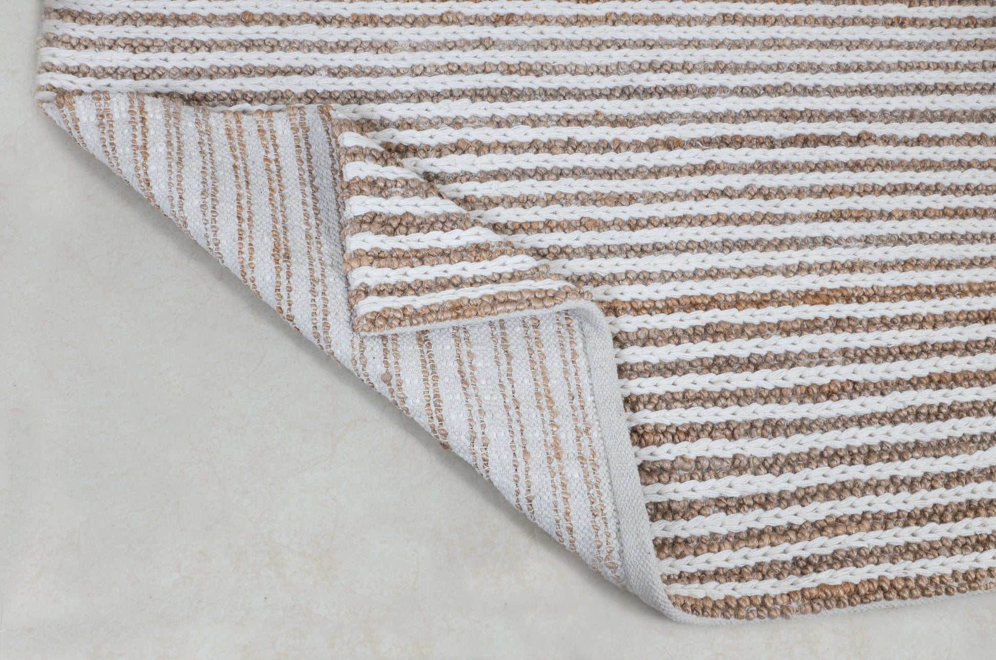 Coastal Harmony Striped Handwoven Wool & Jute Accent Rug